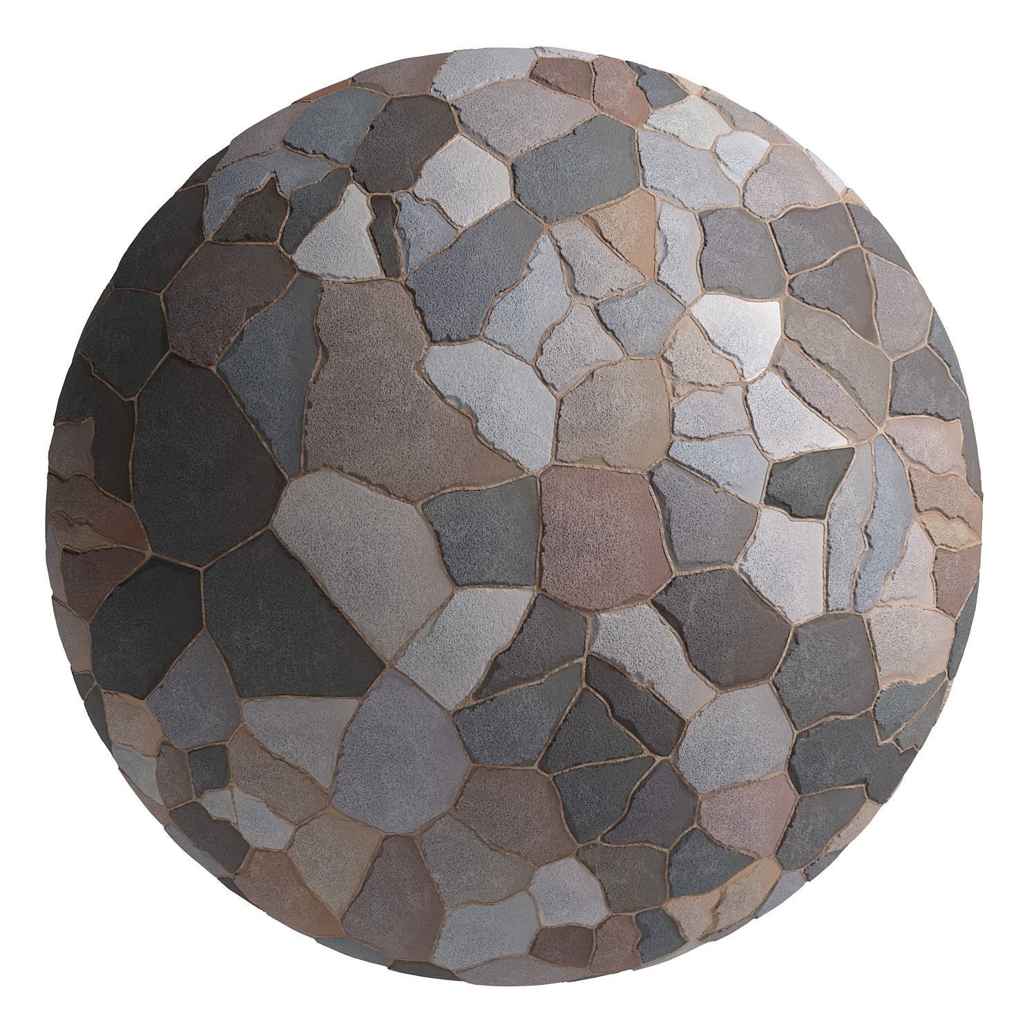 Ston Wall Material 1 - By 3 Color - Pbr By Sbsar - 4k Texture_2