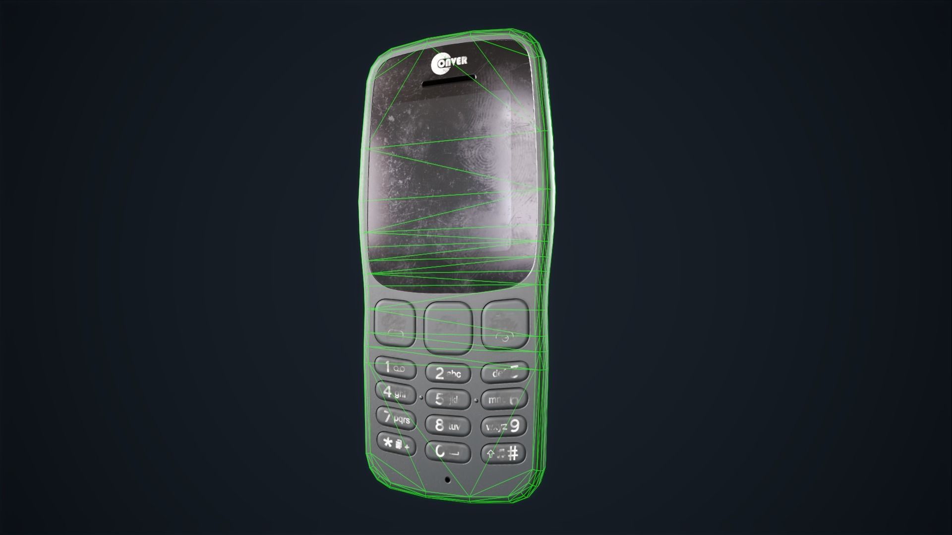 Old Mobile phone Low-poly 3D model_11