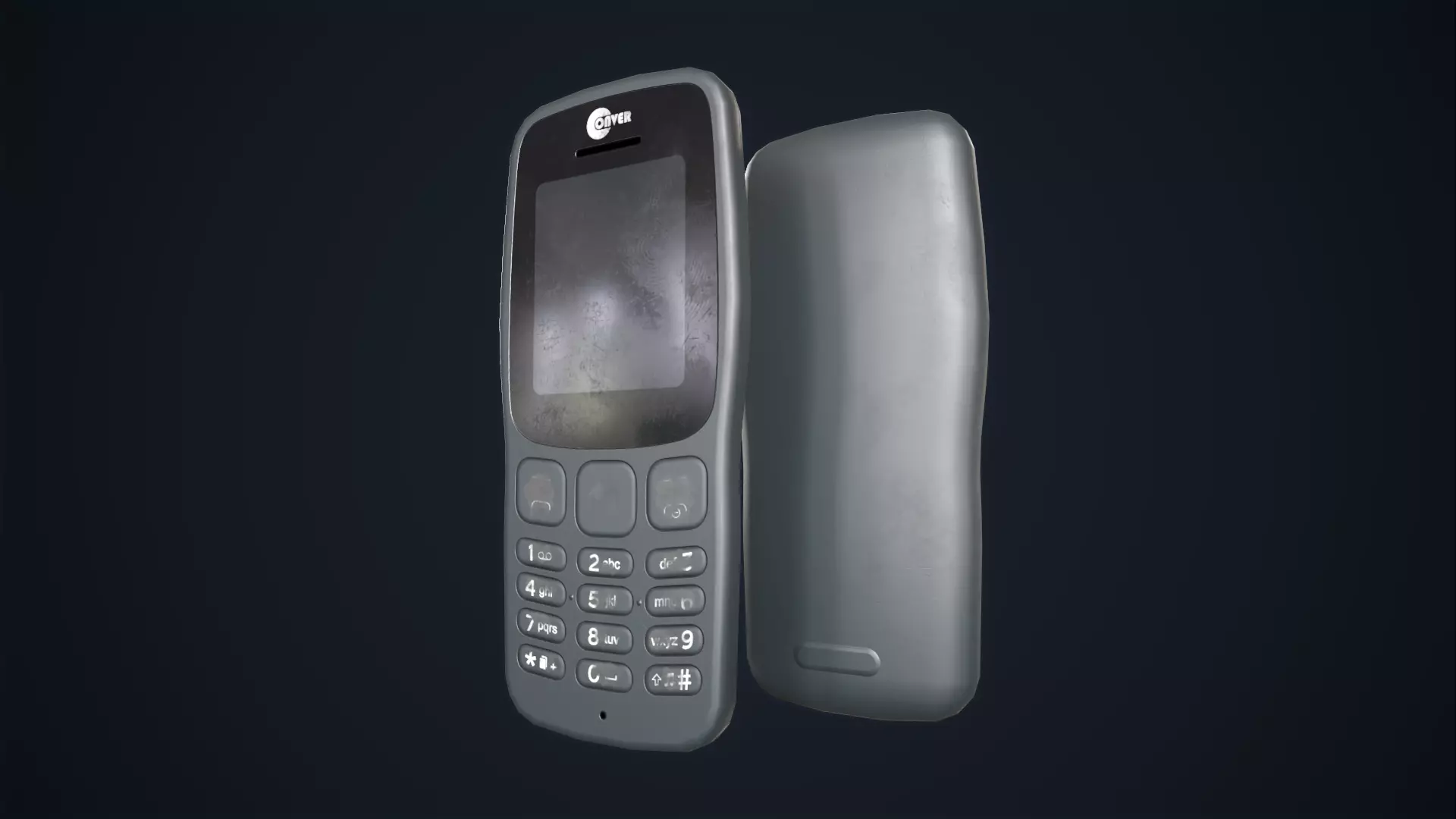 Old Mobile phone Low-poly 3D model_0