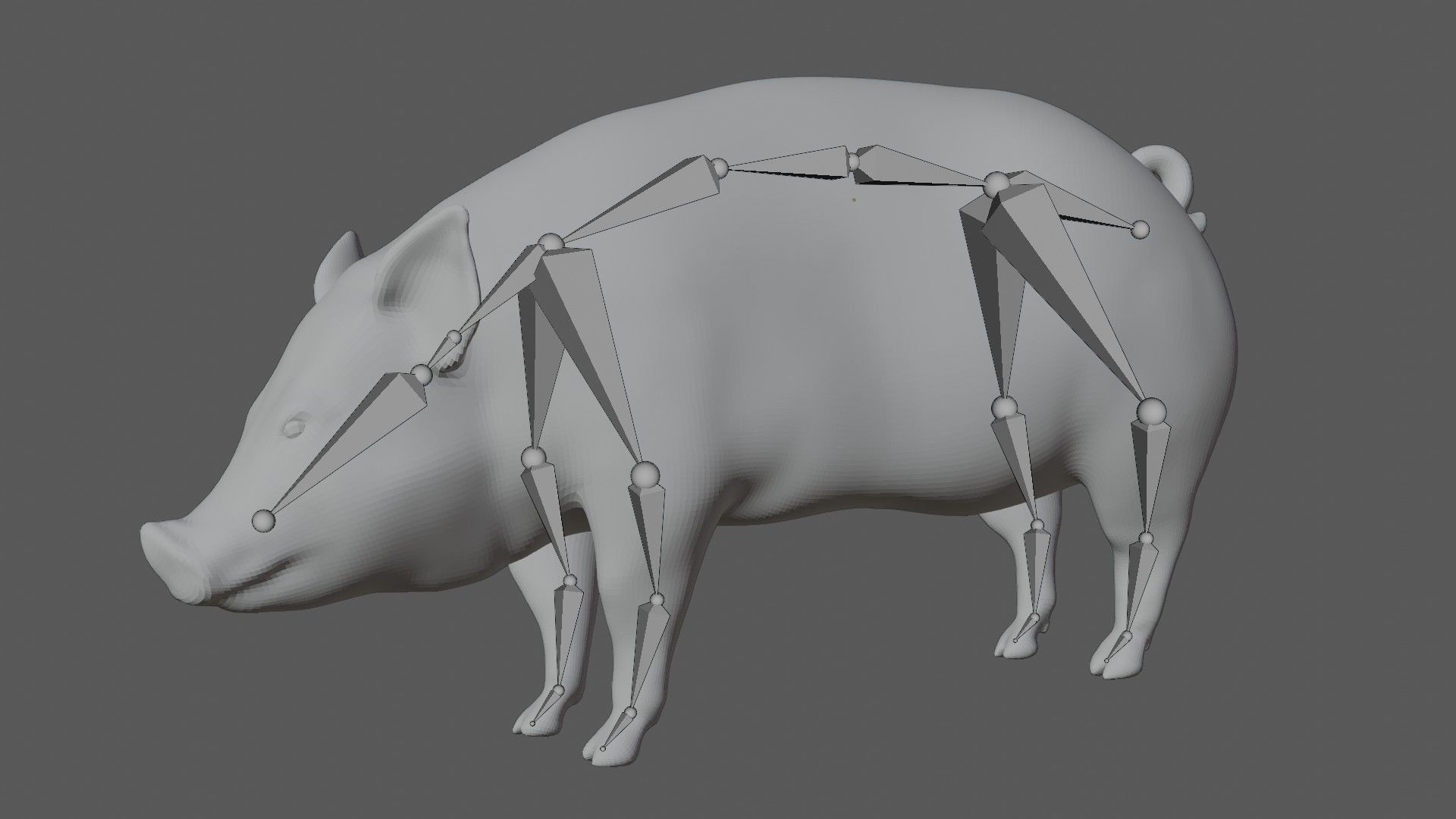 Pig of farm Low-poly 3D model_6