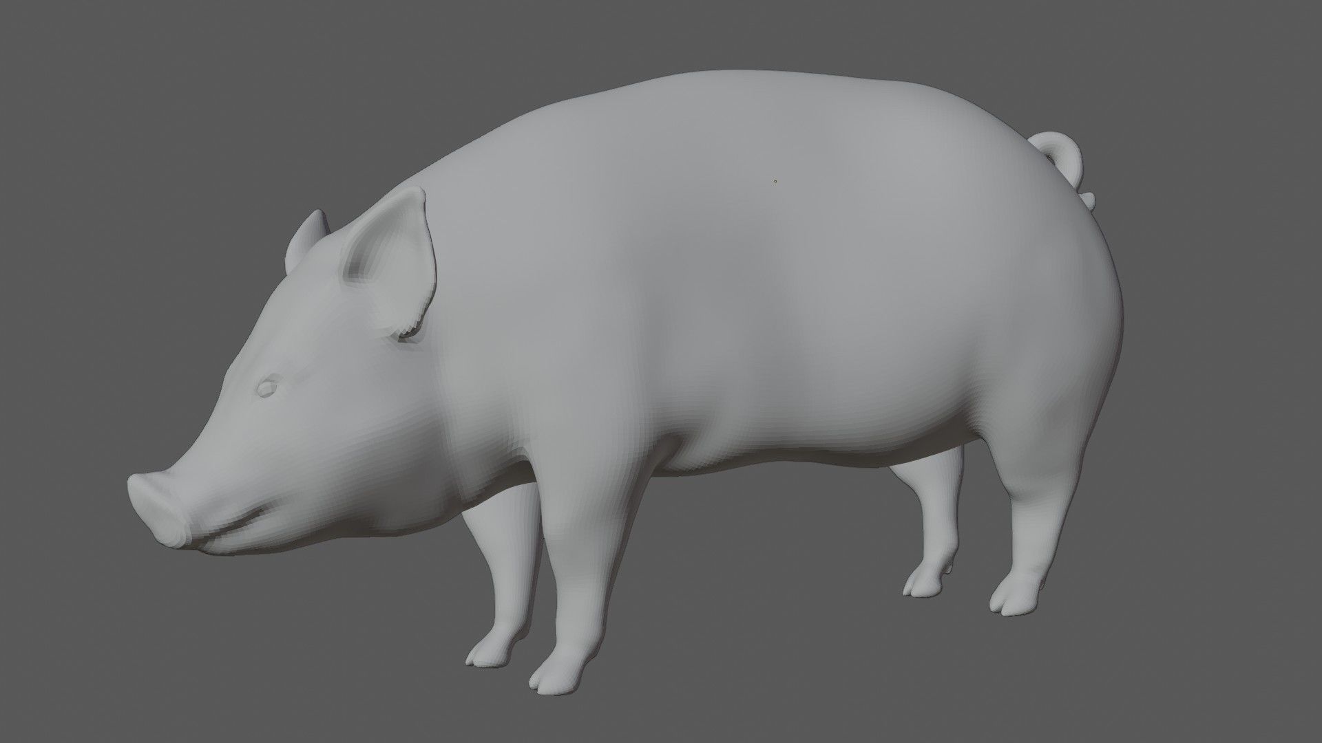 Pig of farm Low-poly 3D model_5