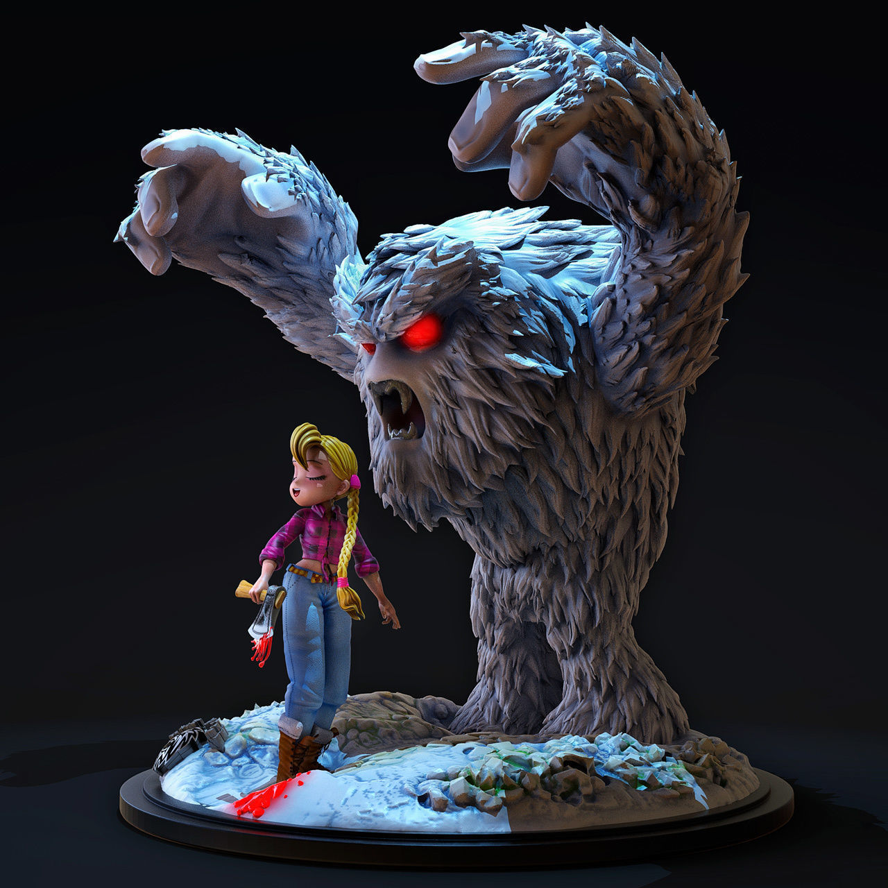 Yeti in danger 3D print model_1