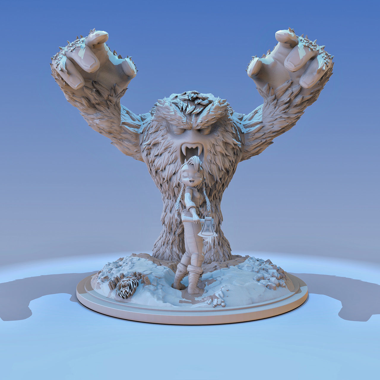 Yeti in danger 3D print model_8