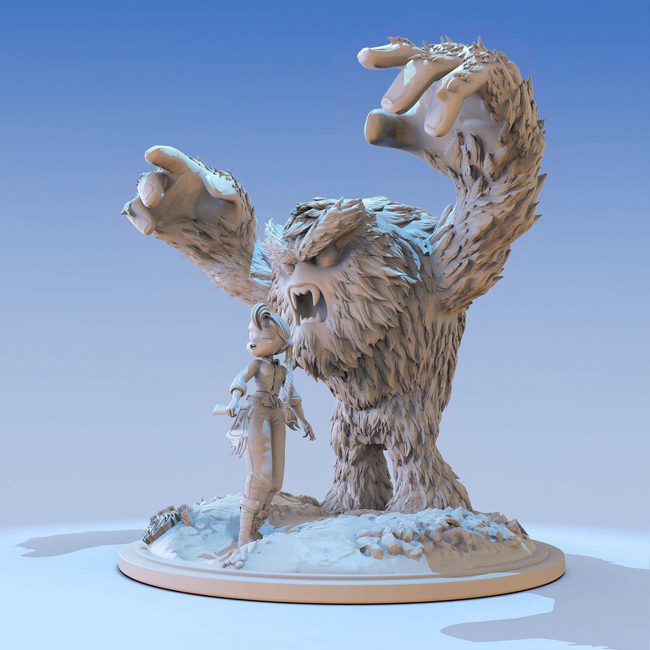 Yeti in danger 3D print model_9