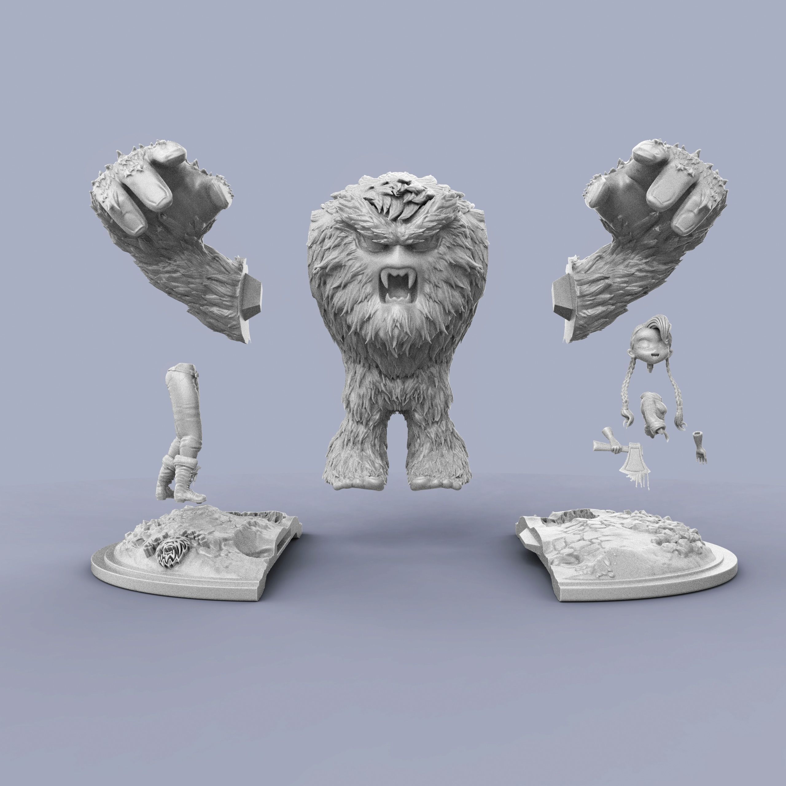 Yeti in danger 3D print model_12