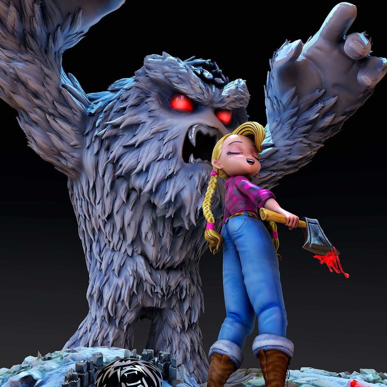 Yeti in danger 3D print model_5