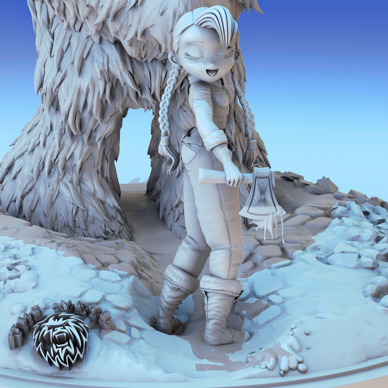 Yeti in danger 3D print model_11