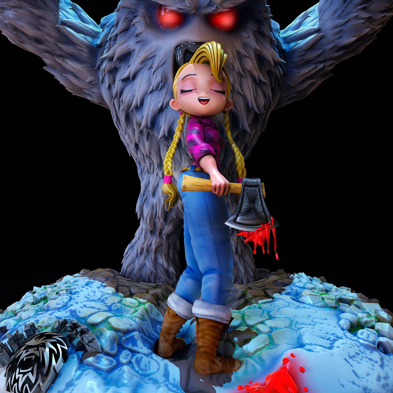 Yeti in danger 3D print model_4