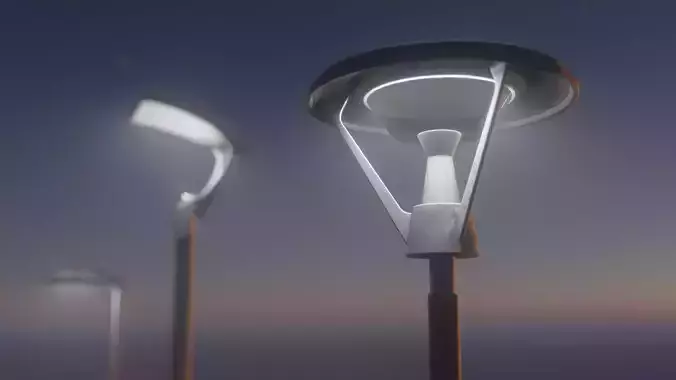 Modern Streetlamps Collection Low-poly 3D model