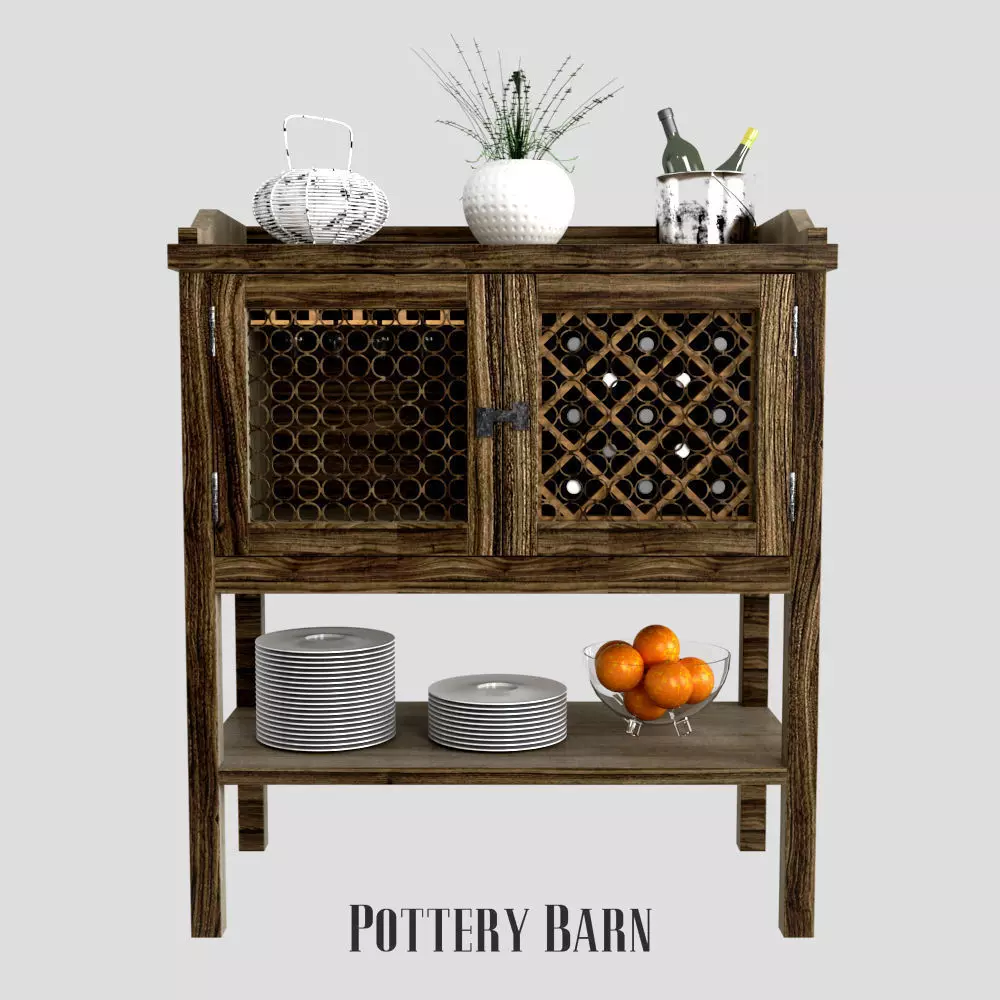 Pottery barn Georgia Bar Cabinet 3D model