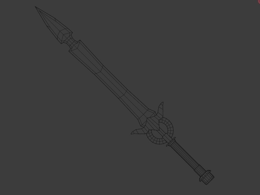 Fantasy Sword - HandPainted Low-poly 3D model_9