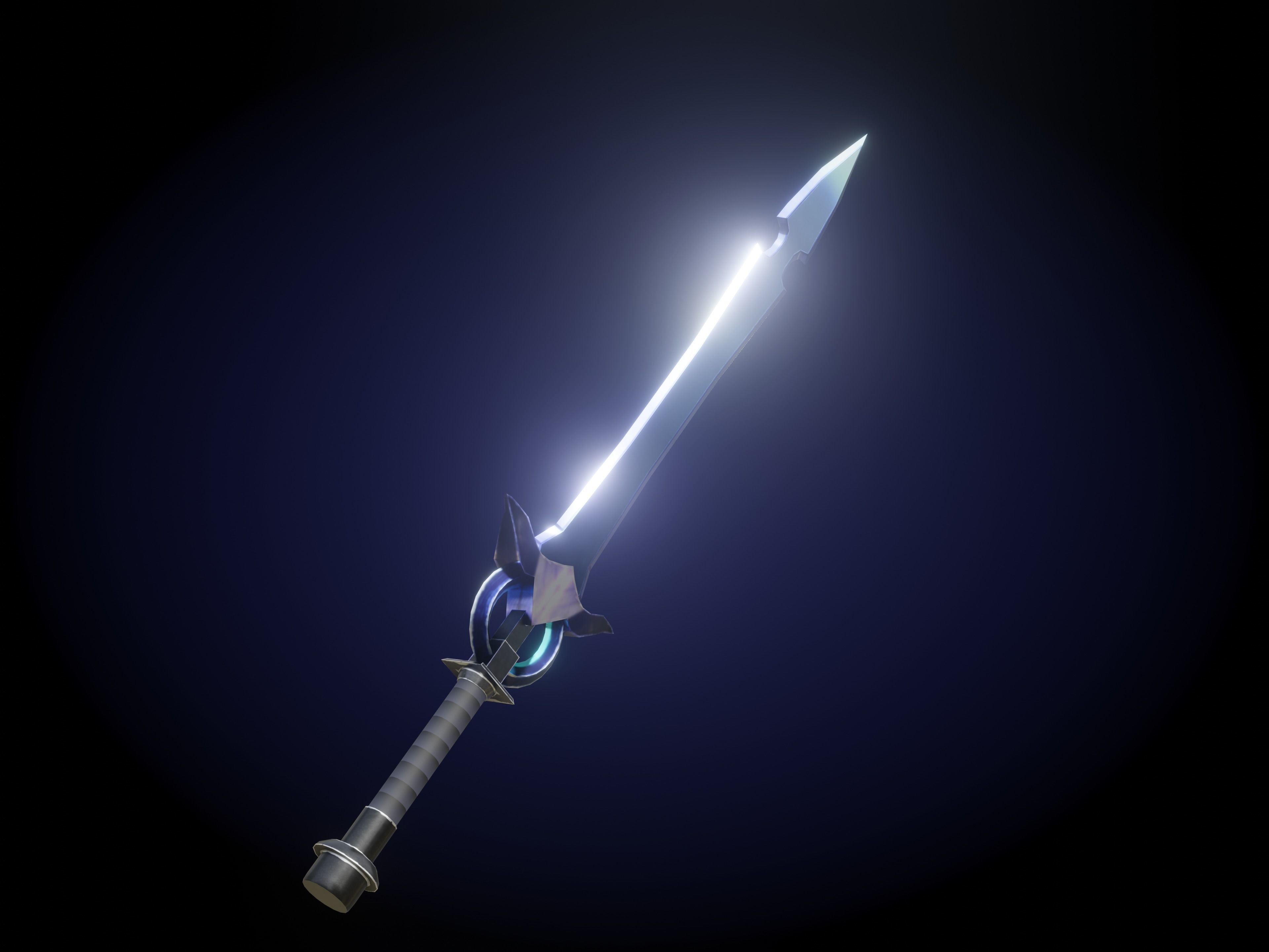 Fantasy Sword - HandPainted Low-poly 3D model_2