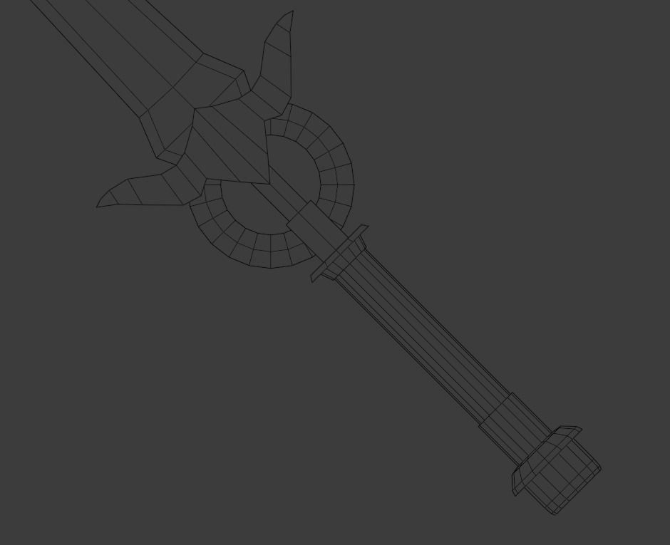 Fantasy Sword - HandPainted Low-poly 3D model_10
