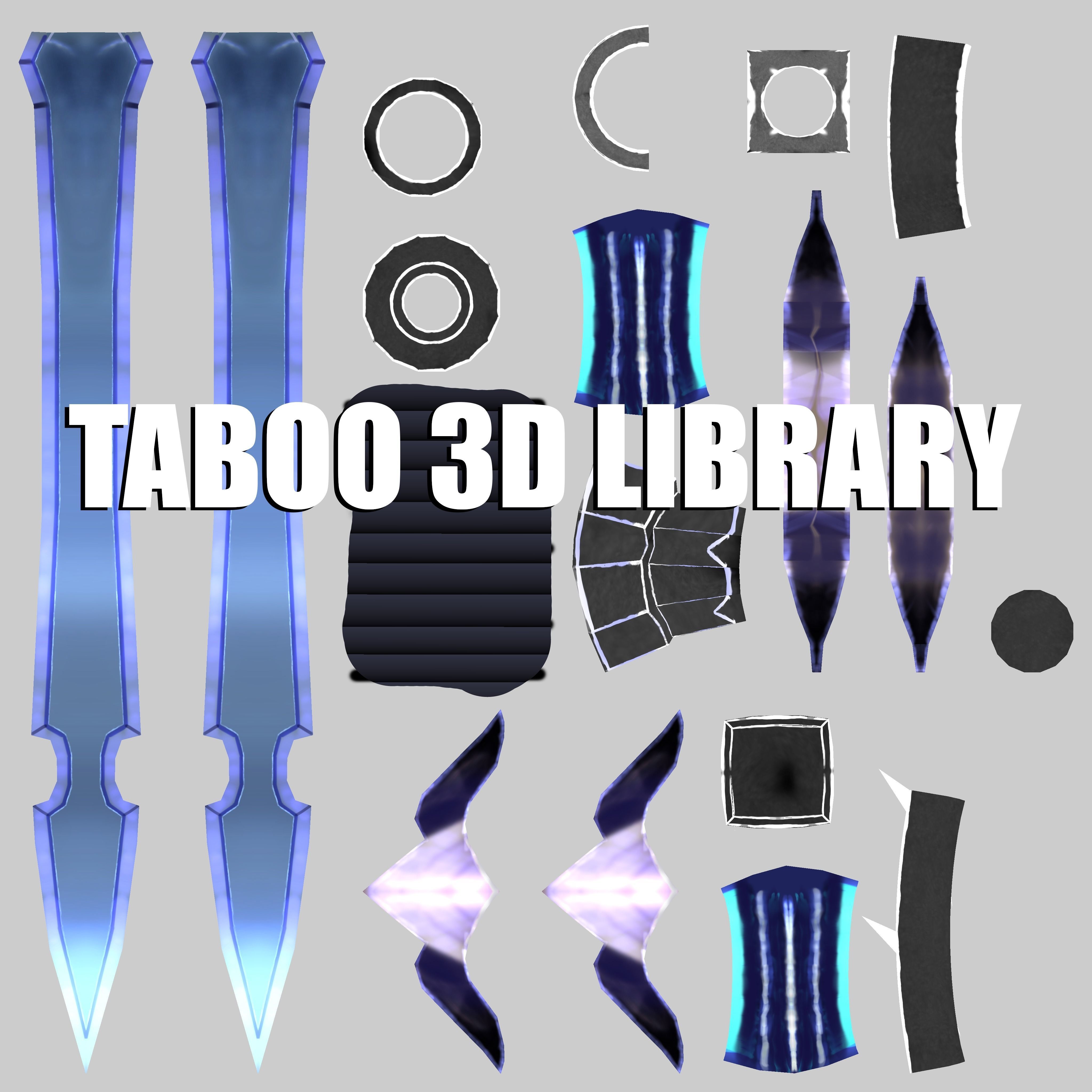 Fantasy Sword - HandPainted Low-poly 3D model_13