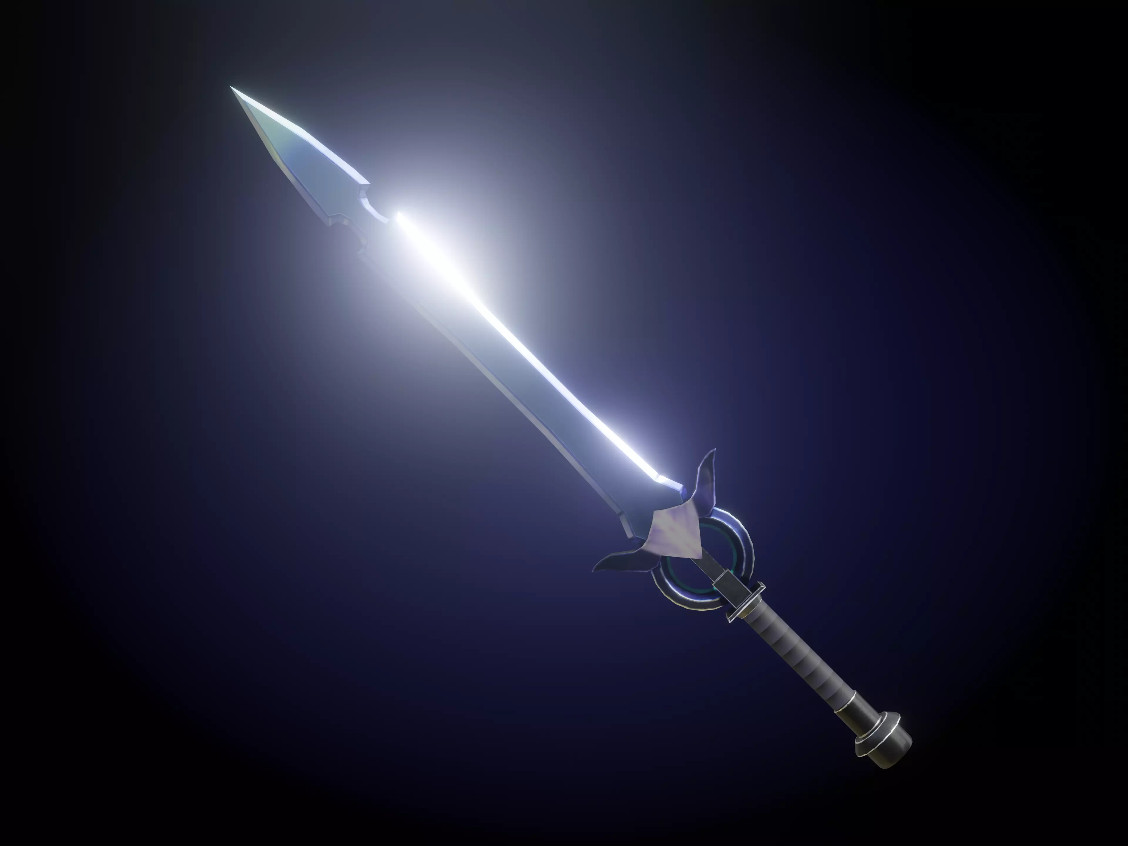 Fantasy Sword - HandPainted Low-poly 3D model_0