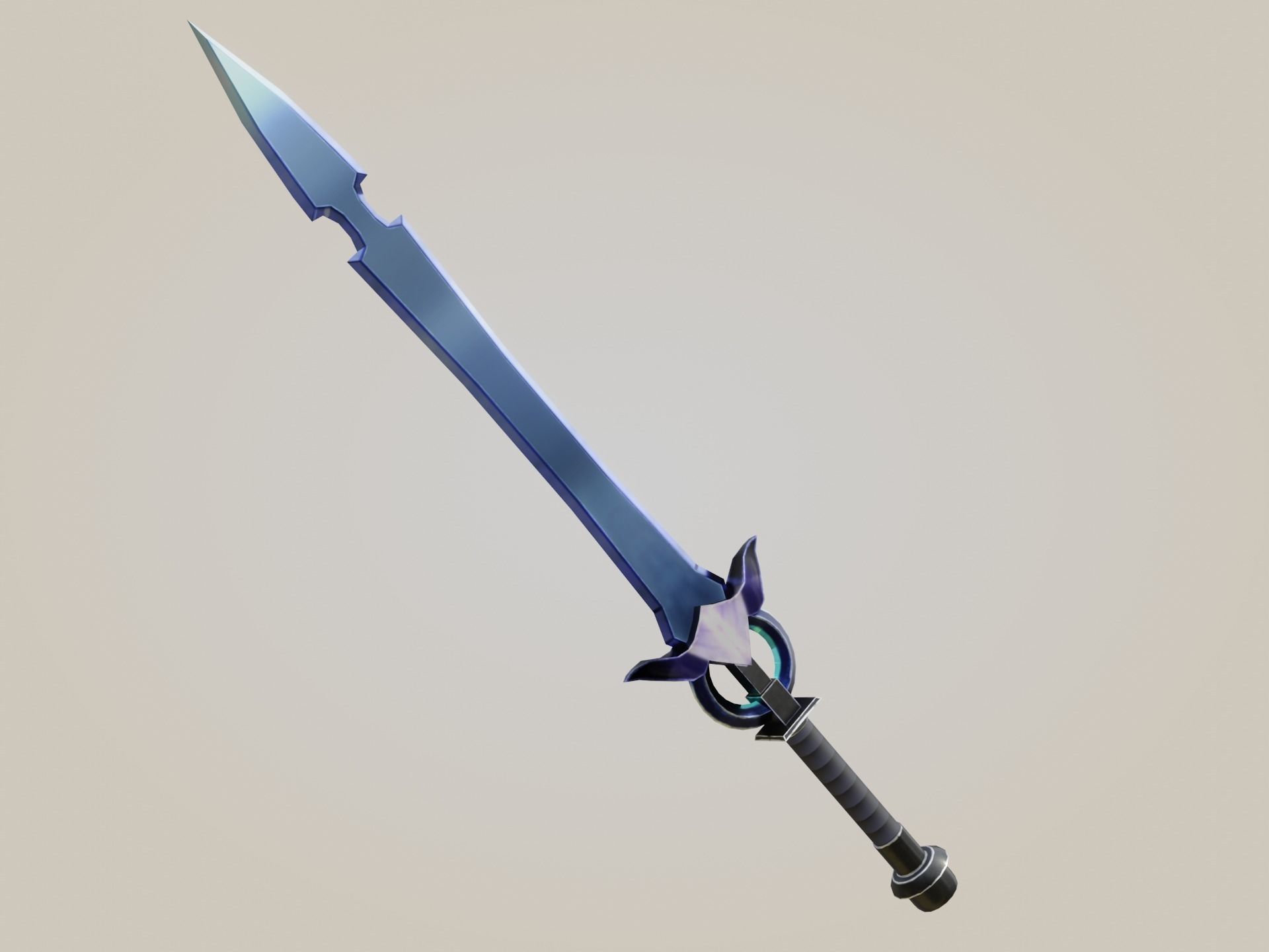 Fantasy Sword - HandPainted Low-poly 3D model_3
