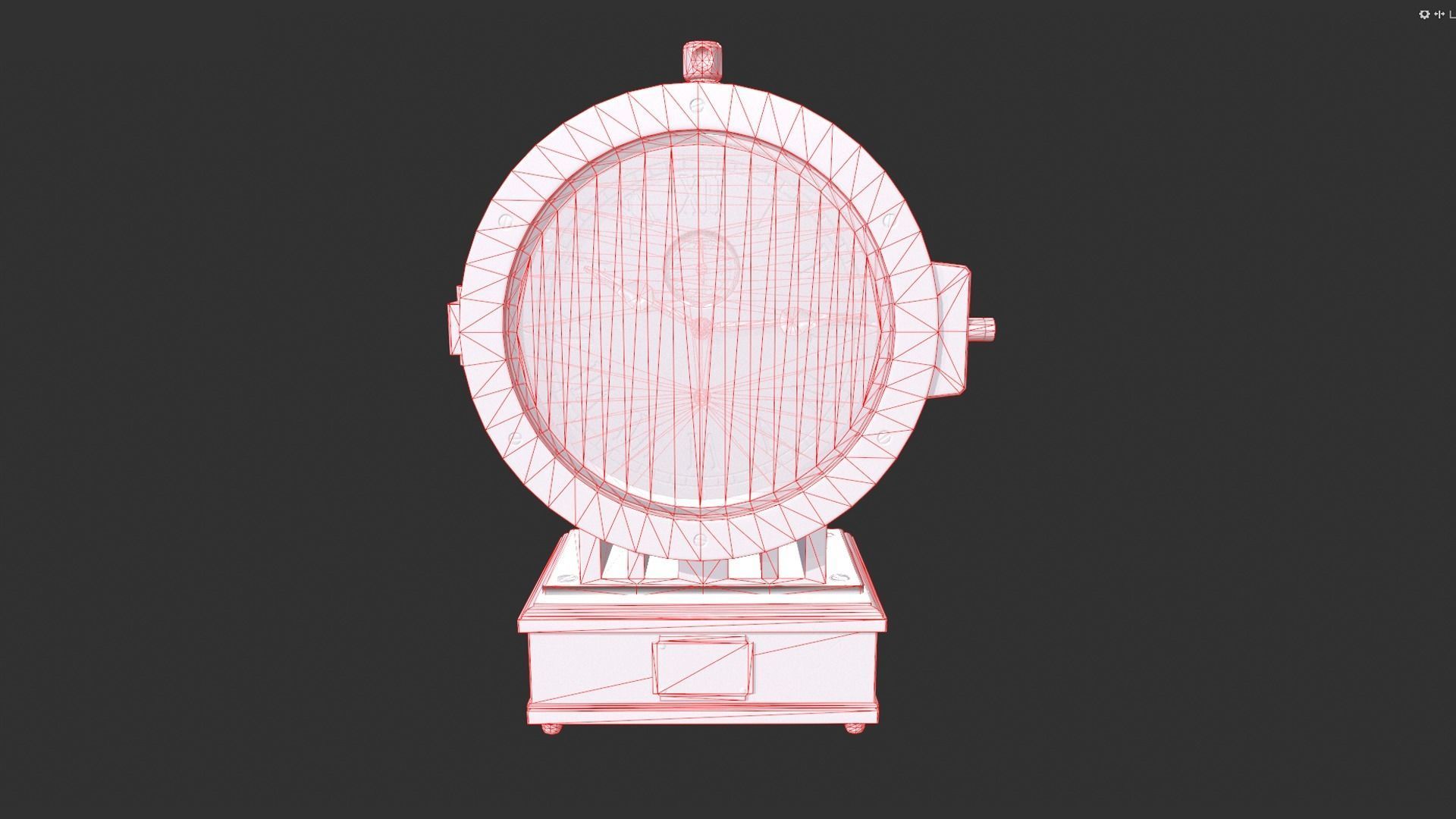 Vintage Clock Low-poly 3D model_6