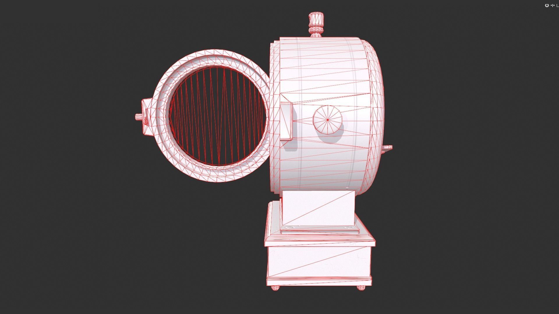 Vintage Clock Low-poly 3D model_14