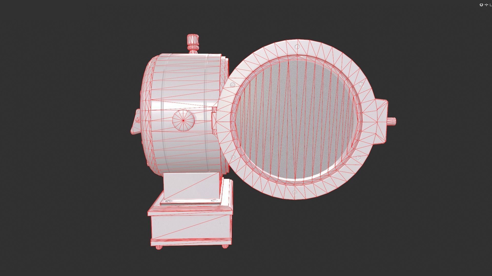 Vintage Clock Low-poly 3D model_12