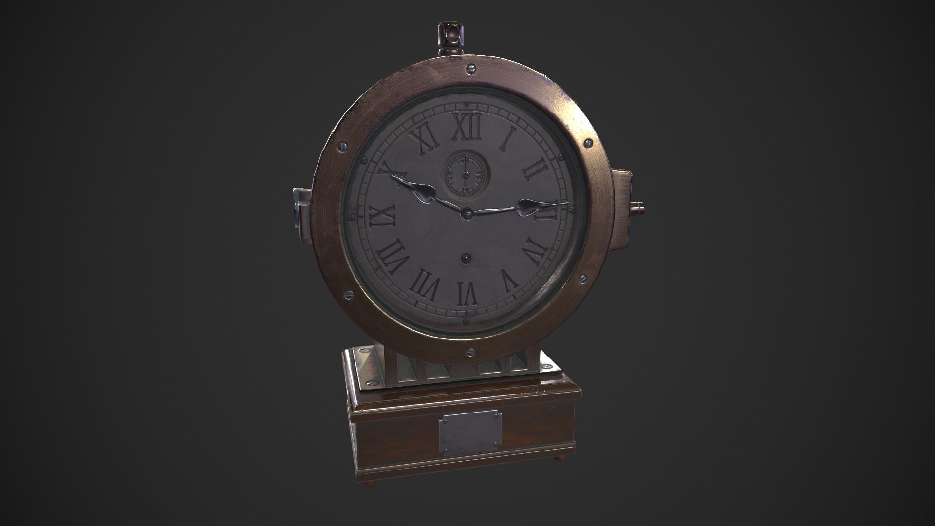 Vintage Clock Low-poly 3D model_1
