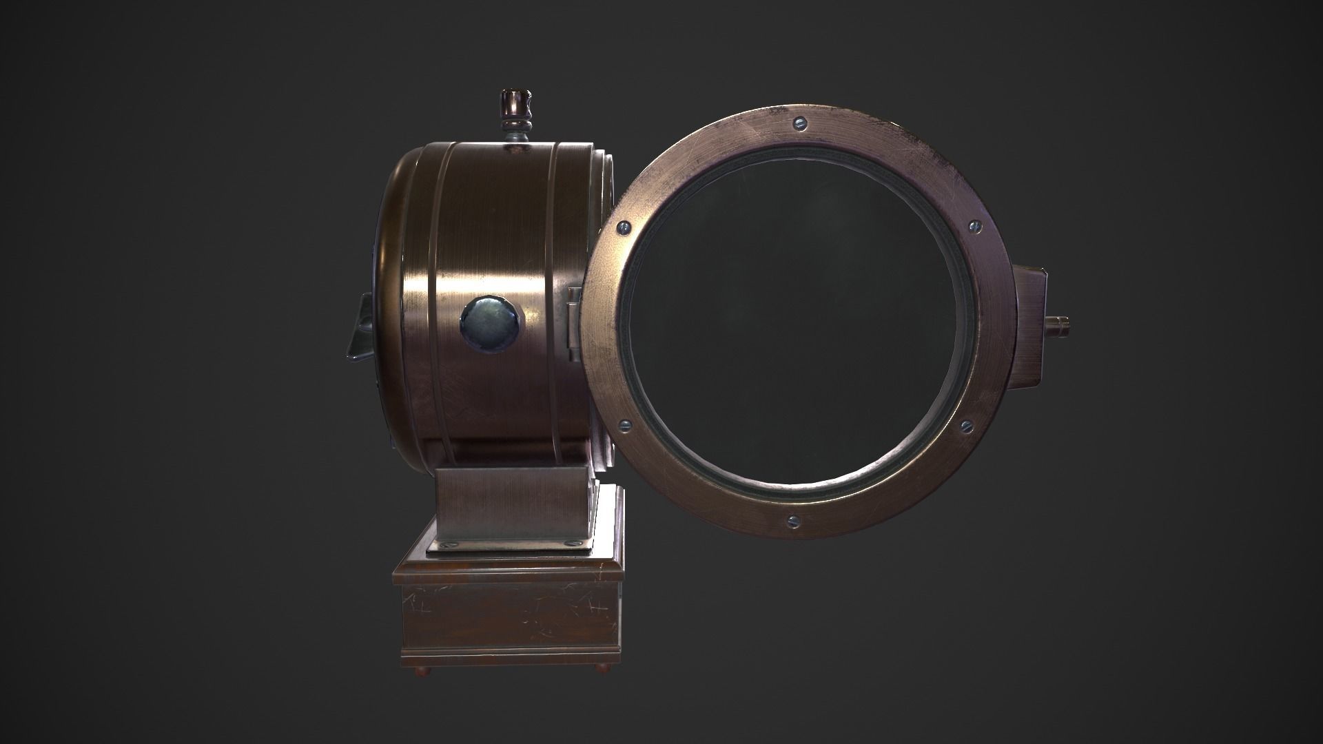 Vintage Clock Low-poly 3D model_11