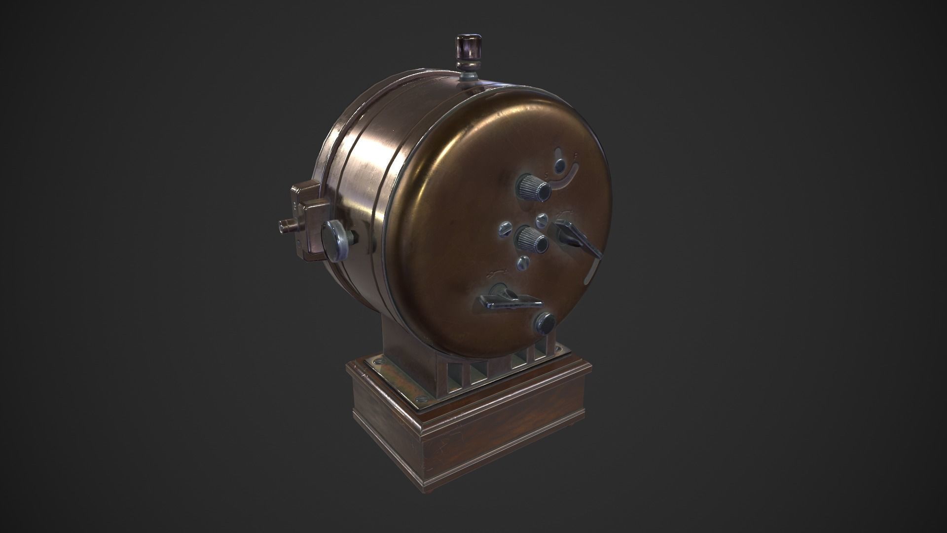 Vintage Clock Low-poly 3D model_7