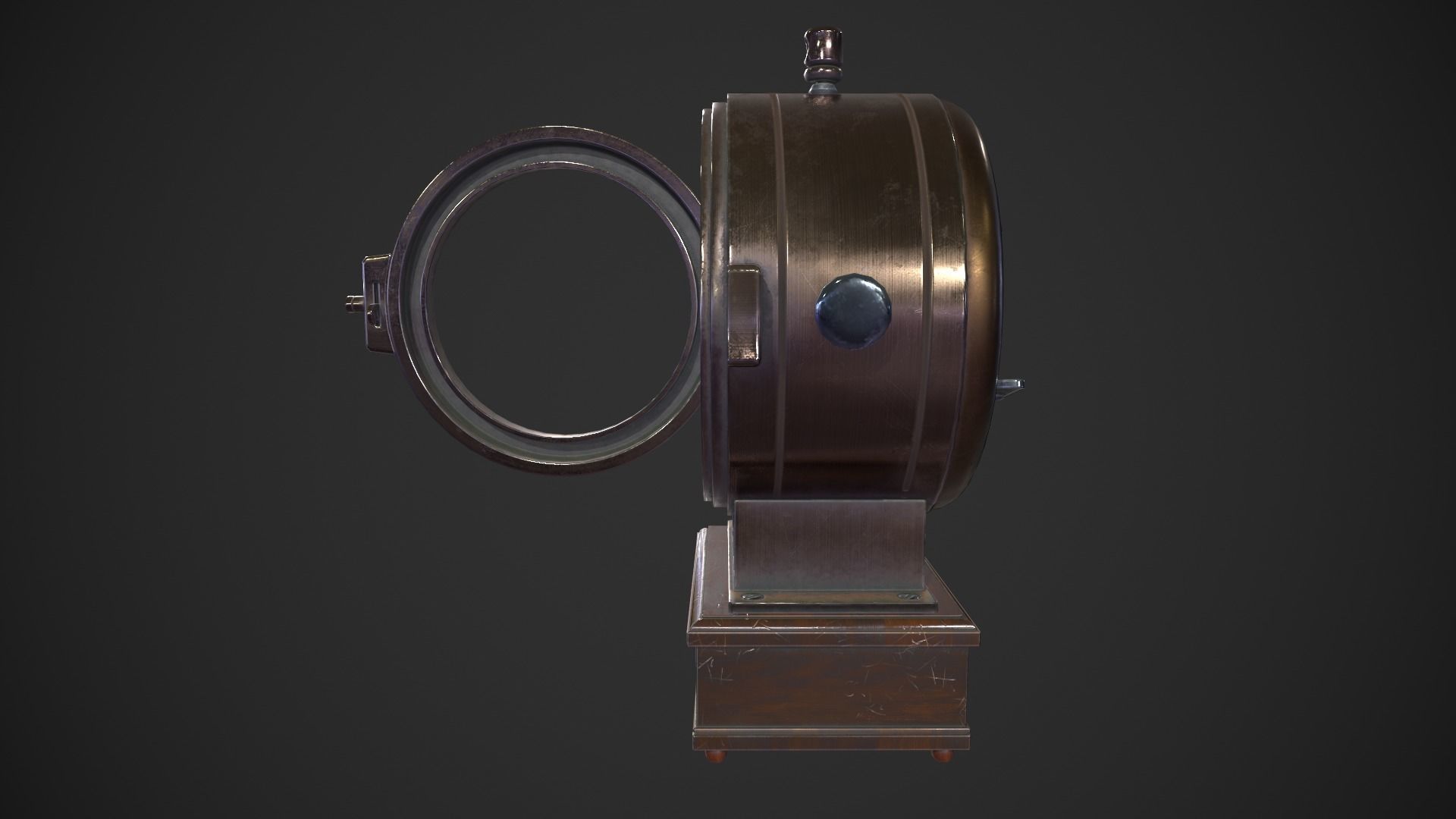 Vintage Clock Low-poly 3D model_13