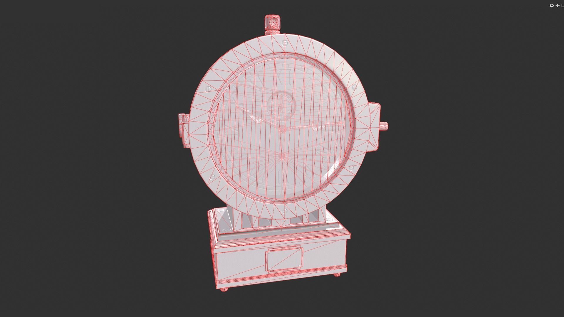 Vintage Clock Low-poly 3D model_2
