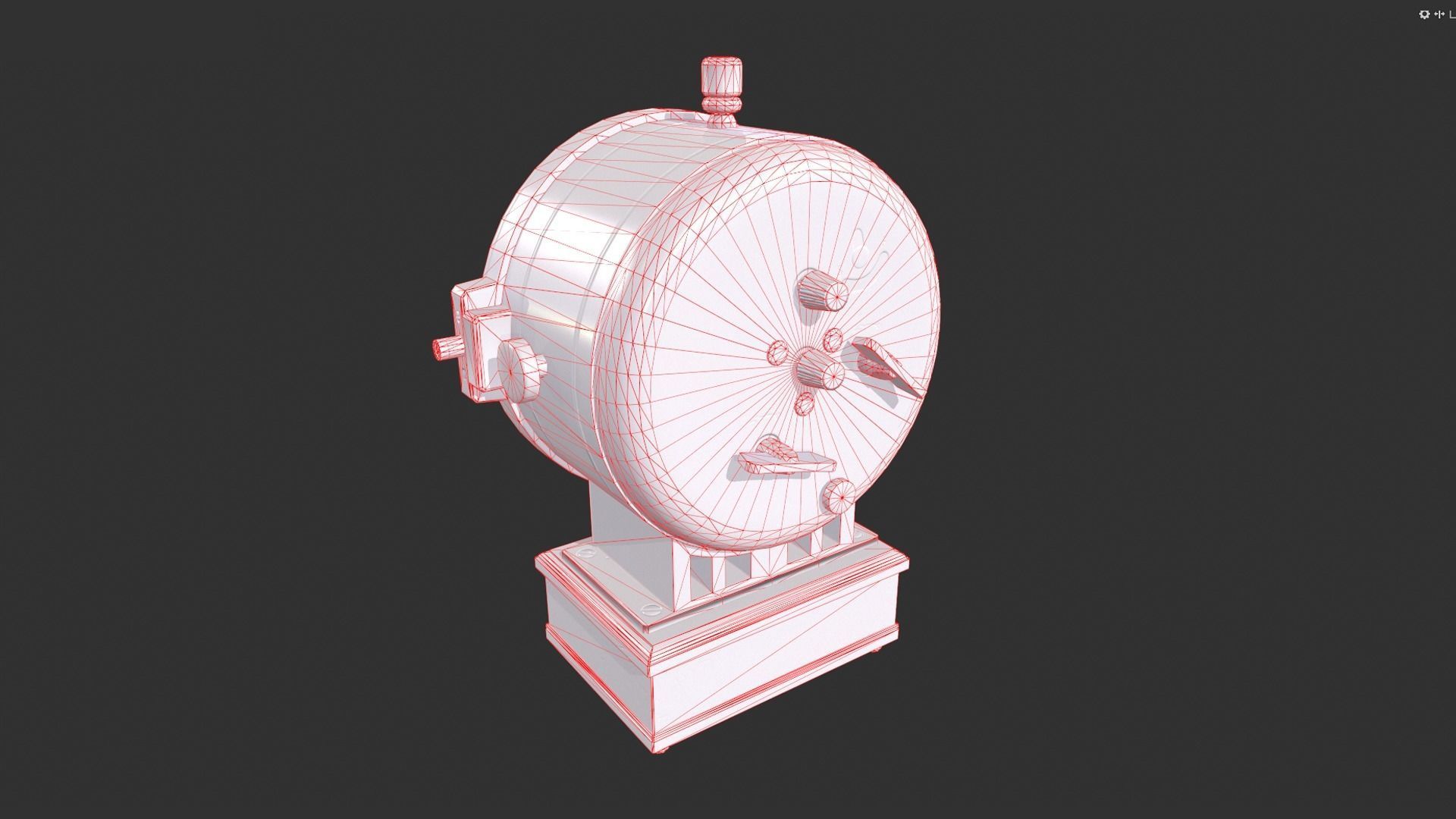 Vintage Clock Low-poly 3D model_8