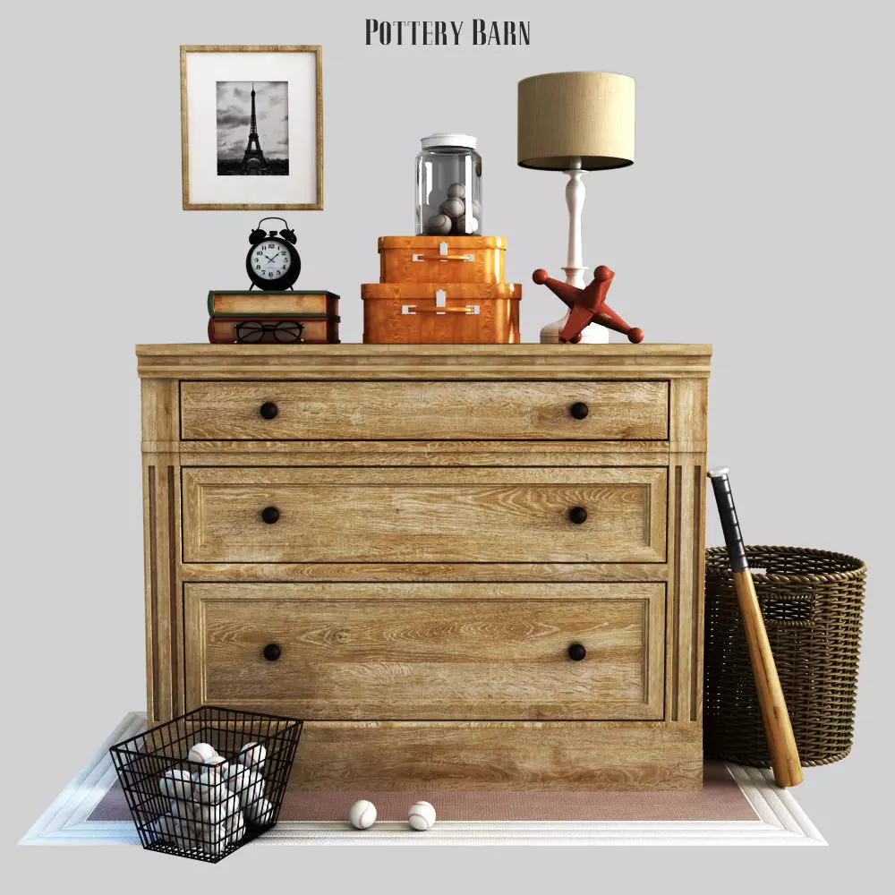 Livingston Double two Drawer Lateral File Cabinet 3D model_0