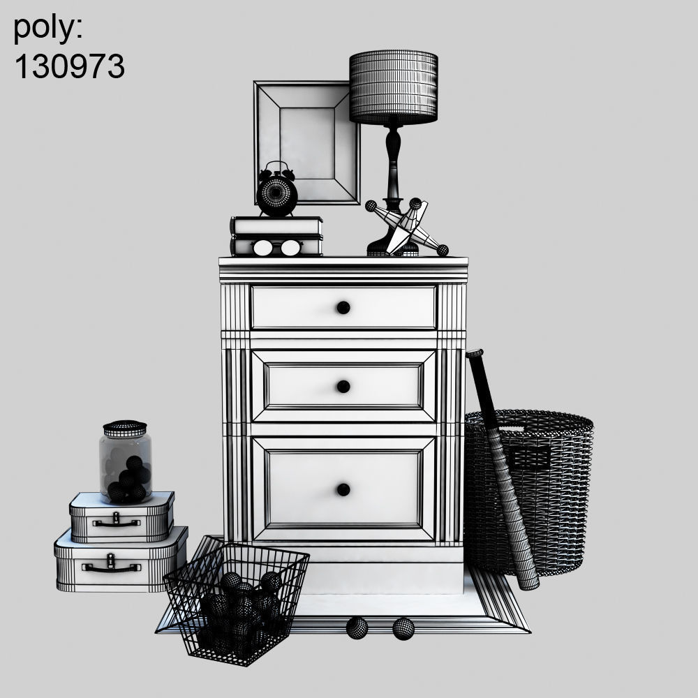 Livingston Double two Drawer Lateral File Cabinet 3D model_1