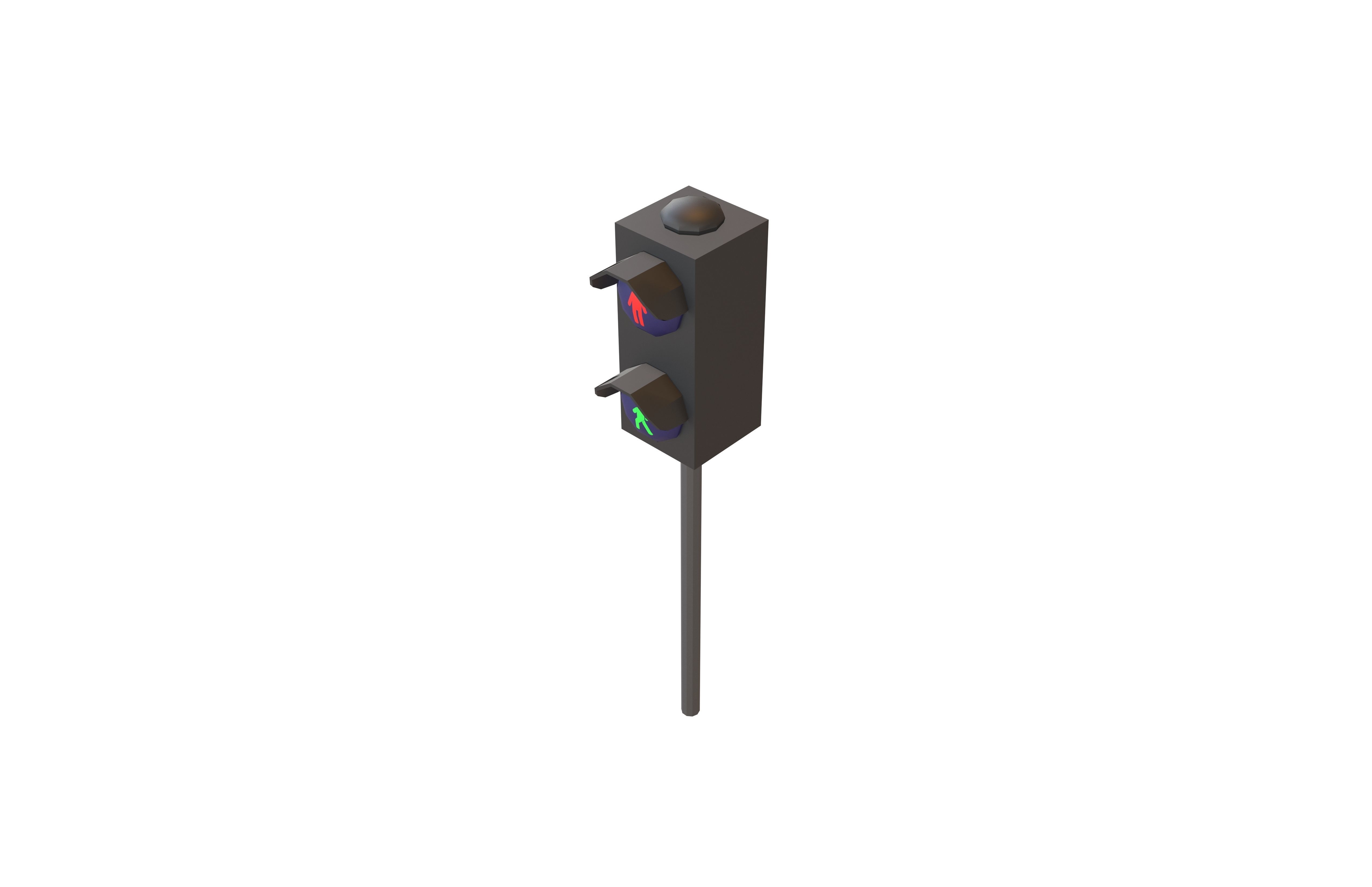 Pedestrian Traffic Light V1 001 Low-poly 3D model_3