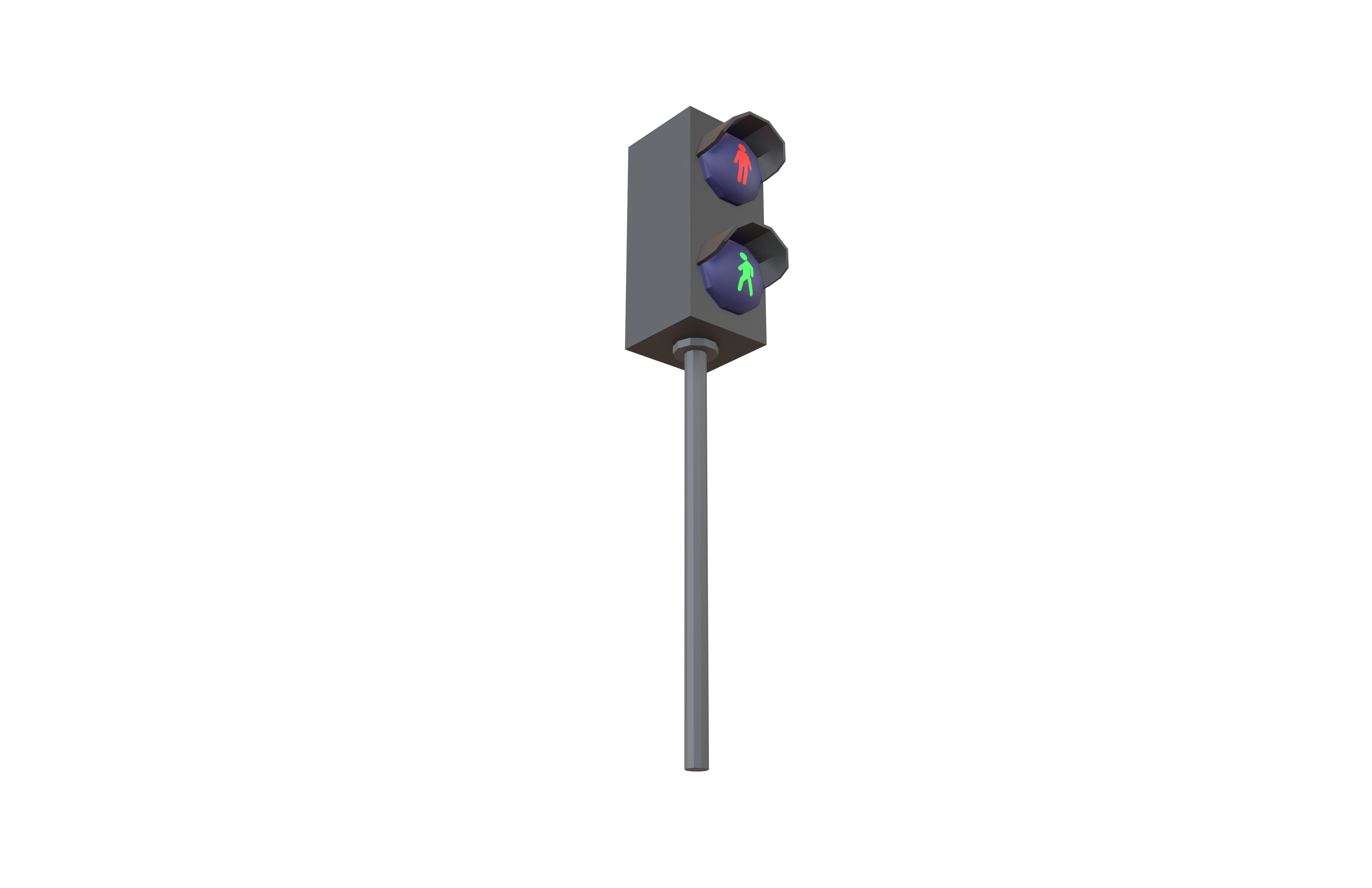 Pedestrian Traffic Light V1 001 Low-poly 3D model_2