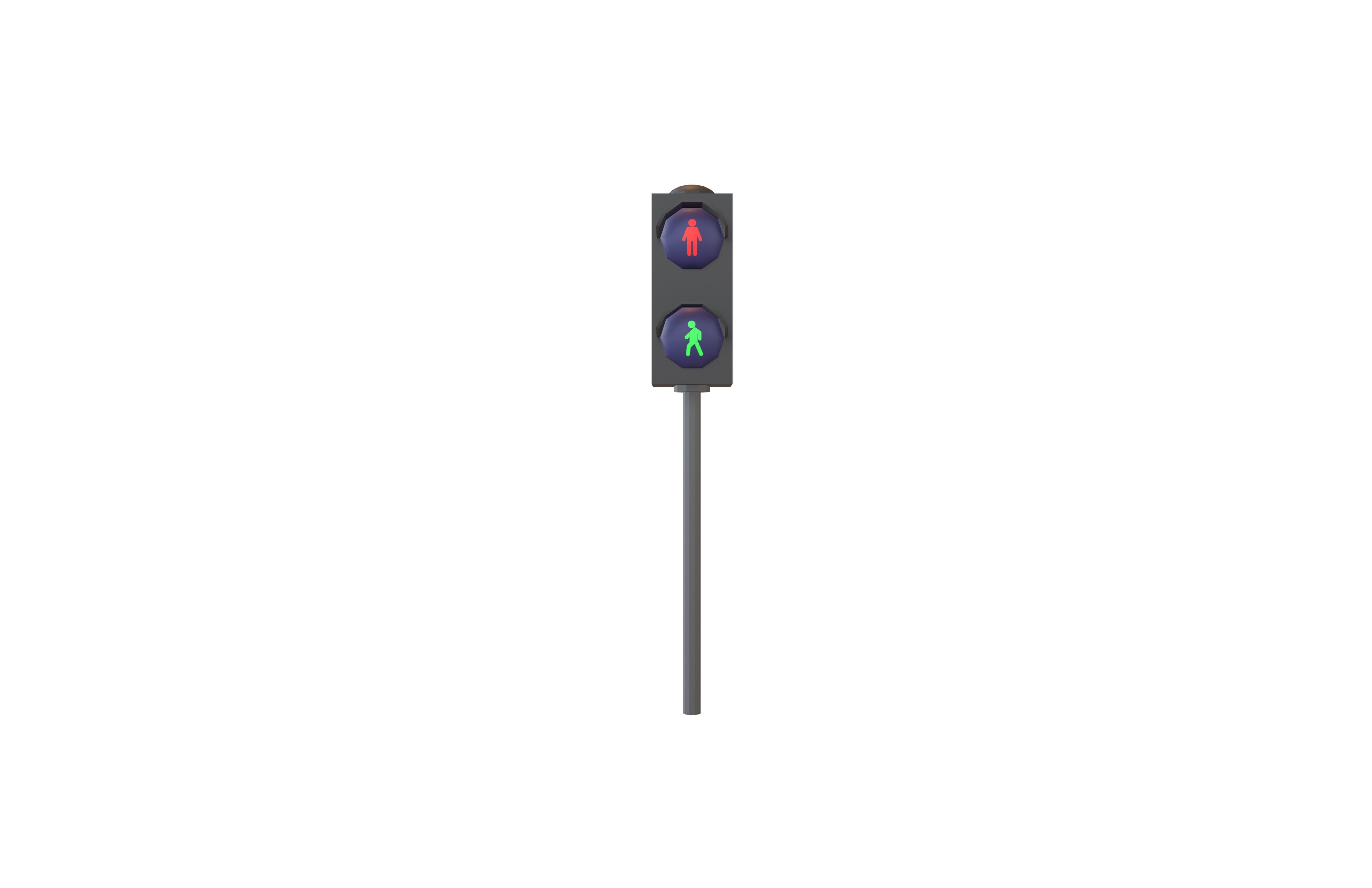 Pedestrian Traffic Light V1 001 Low-poly 3D model_1