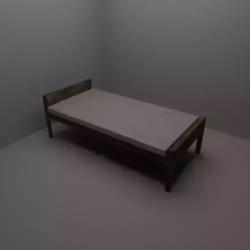 Wood bed Free low-poly 3D model