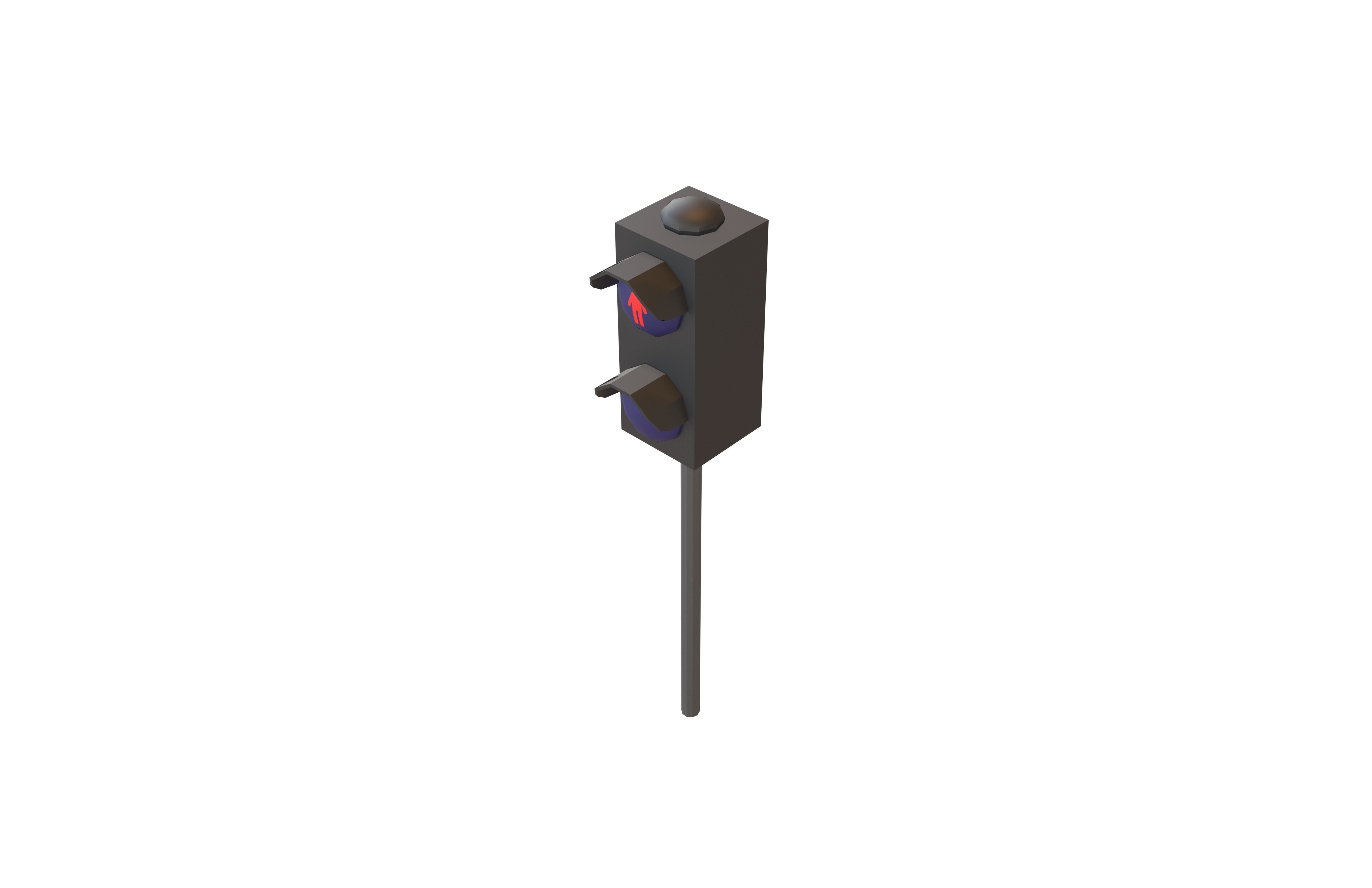 Pedestrian Traffic Light V1 002 Low-poly 3D model_2
