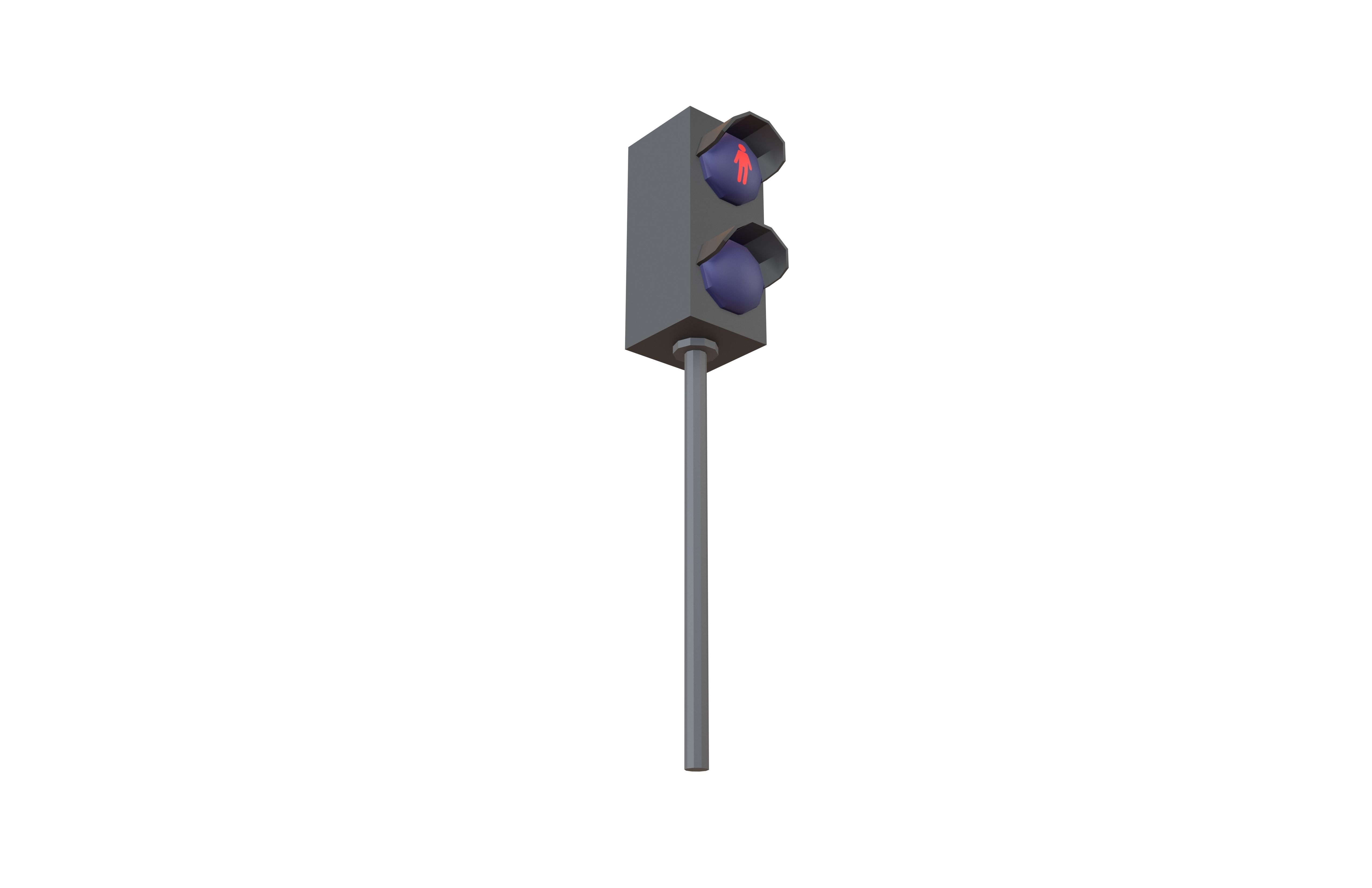 Pedestrian Traffic Light V1 002 Low-poly 3D model_3