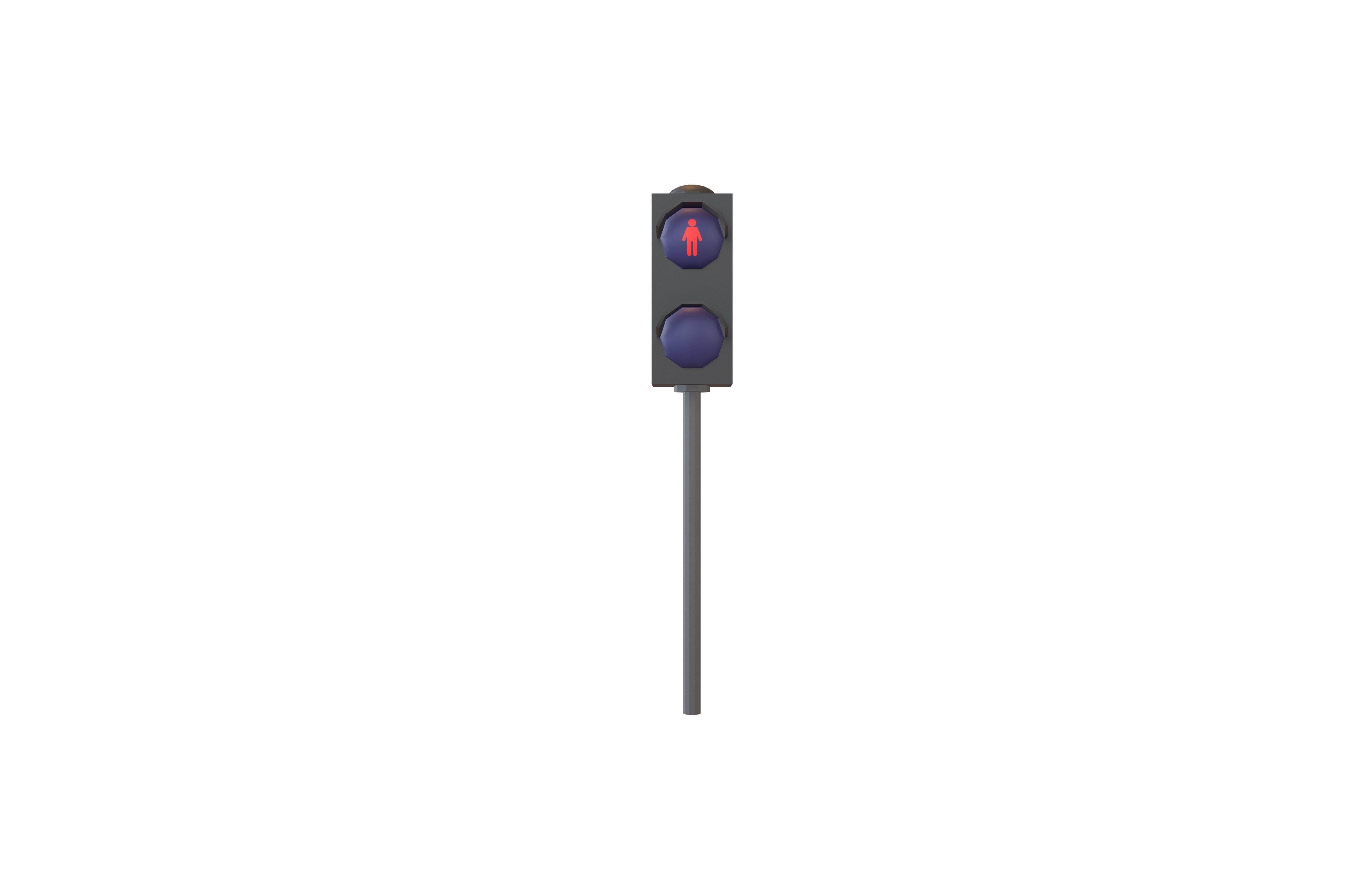 Pedestrian Traffic Light V1 002 Low-poly 3D model_1