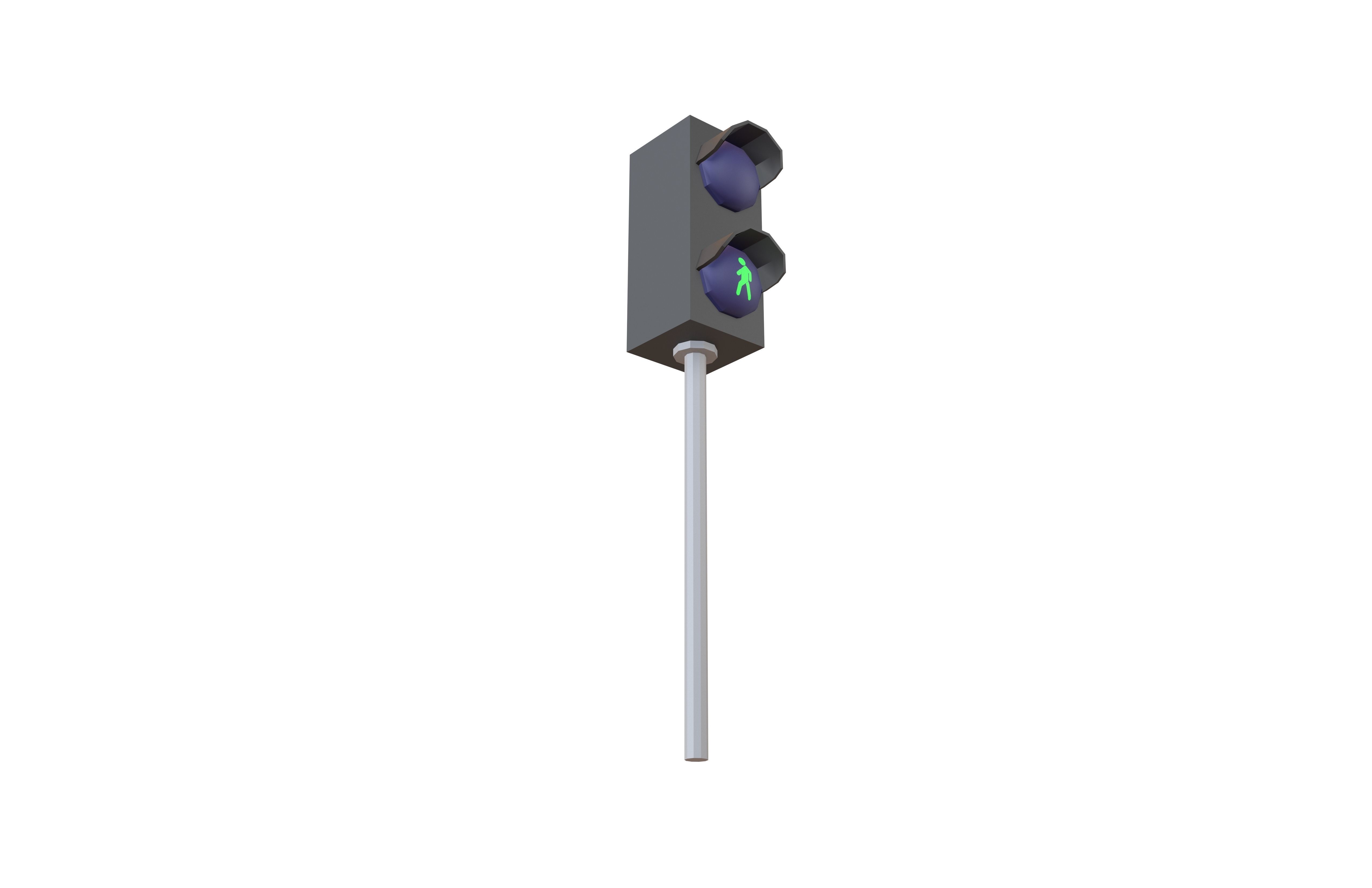 Pedestrian Traffic Light V1 006 Low-poly 3D model_3
