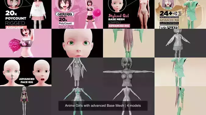 Anime Girls with advanced Base Mesh