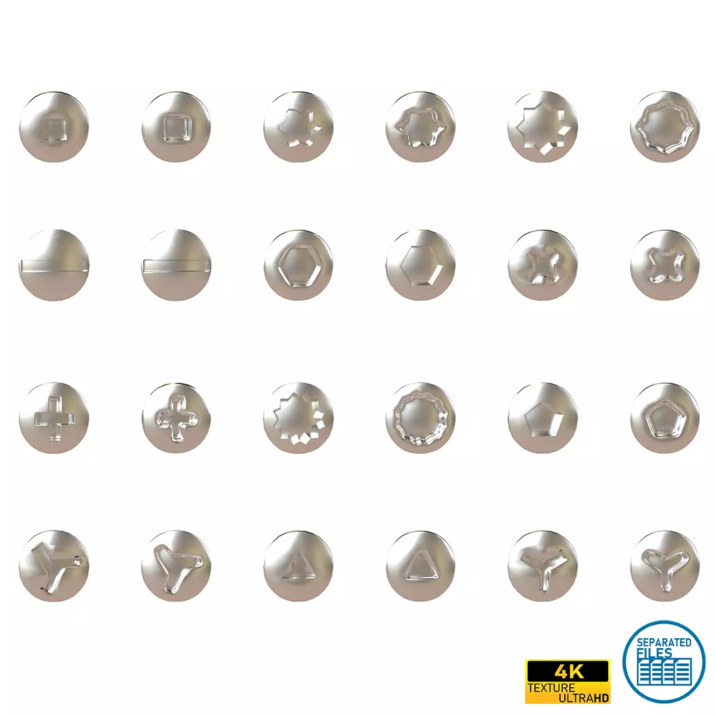 Screw Pack 01 Low-poly 3D model_0
