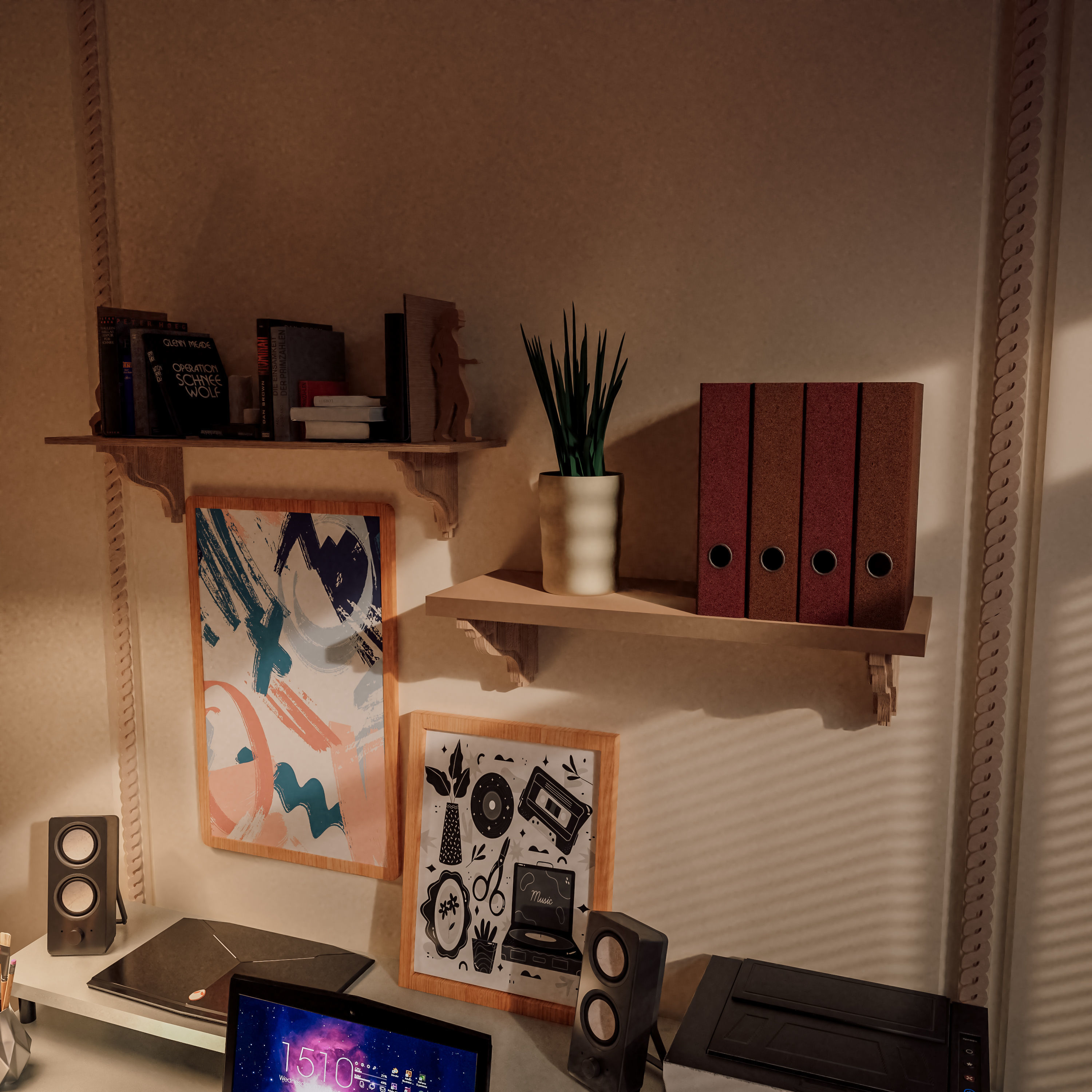 Work Room Low-poly 3D model_4