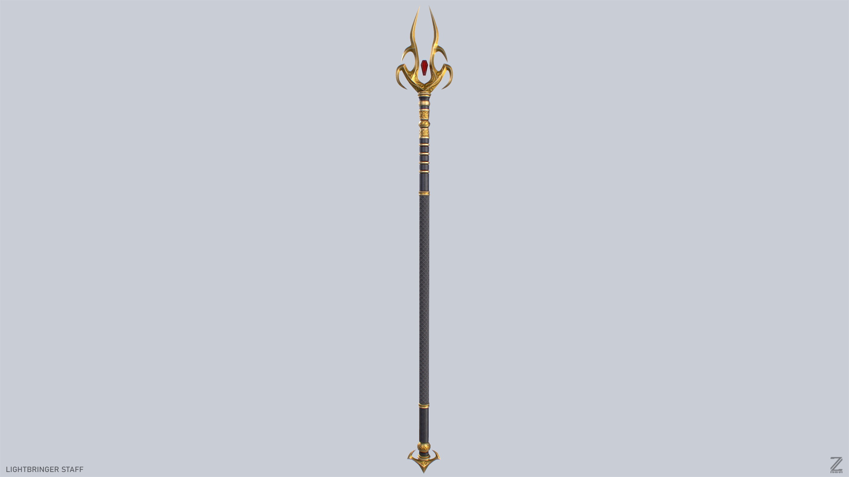 Lightbringer staff Low-poly 3D model_5