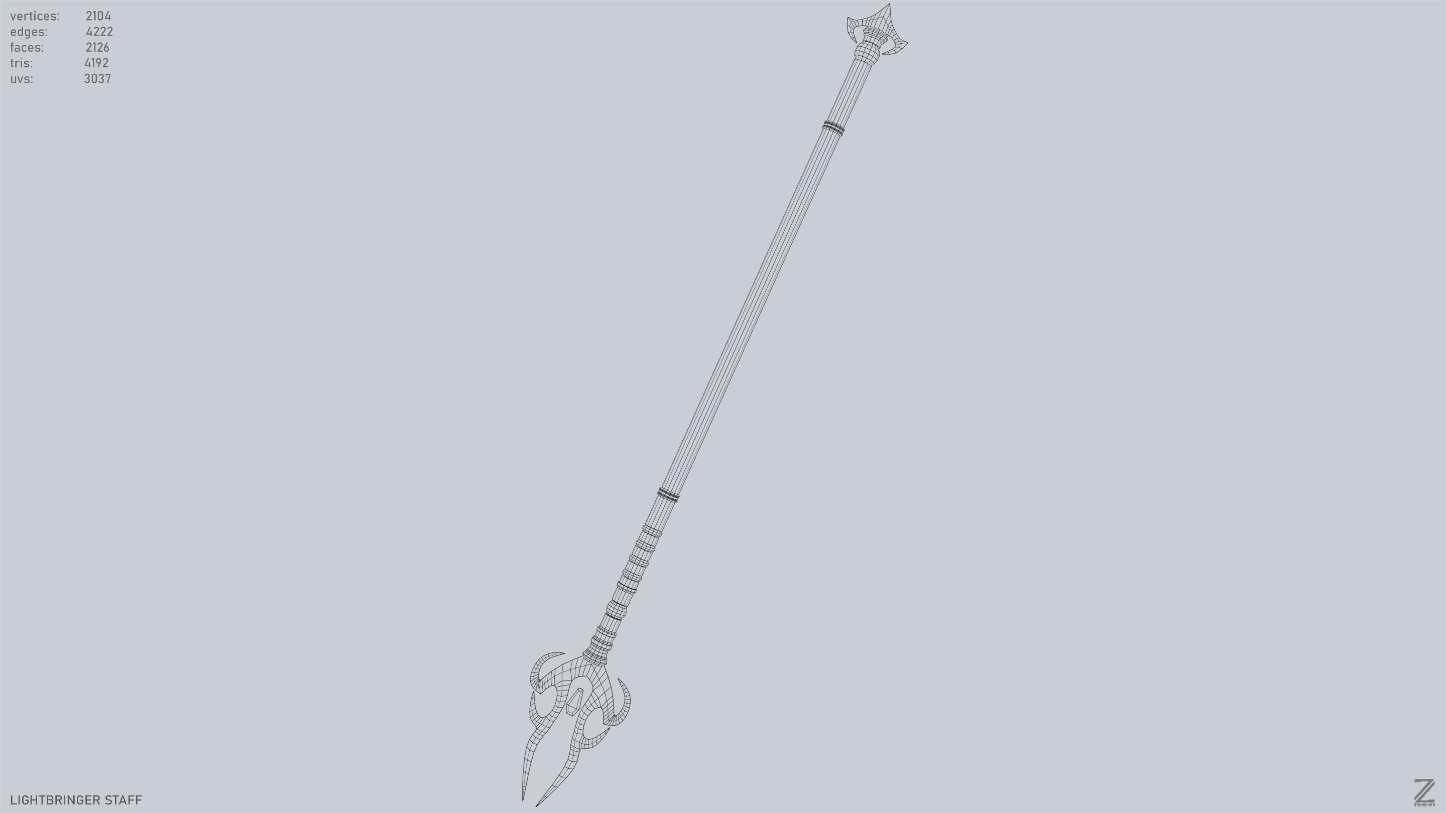 Lightbringer staff Low-poly 3D model_12