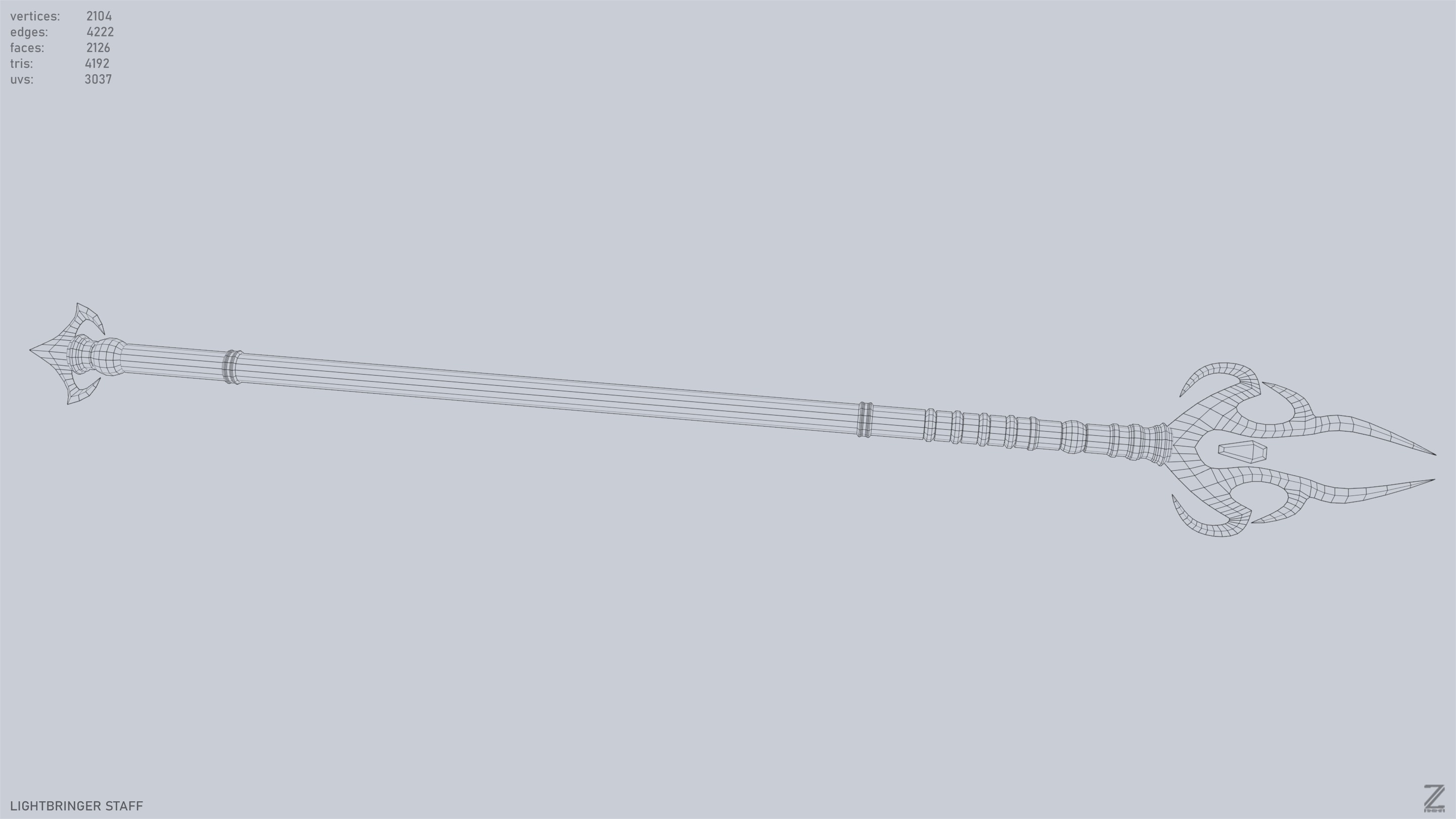 Lightbringer staff Low-poly 3D model_14