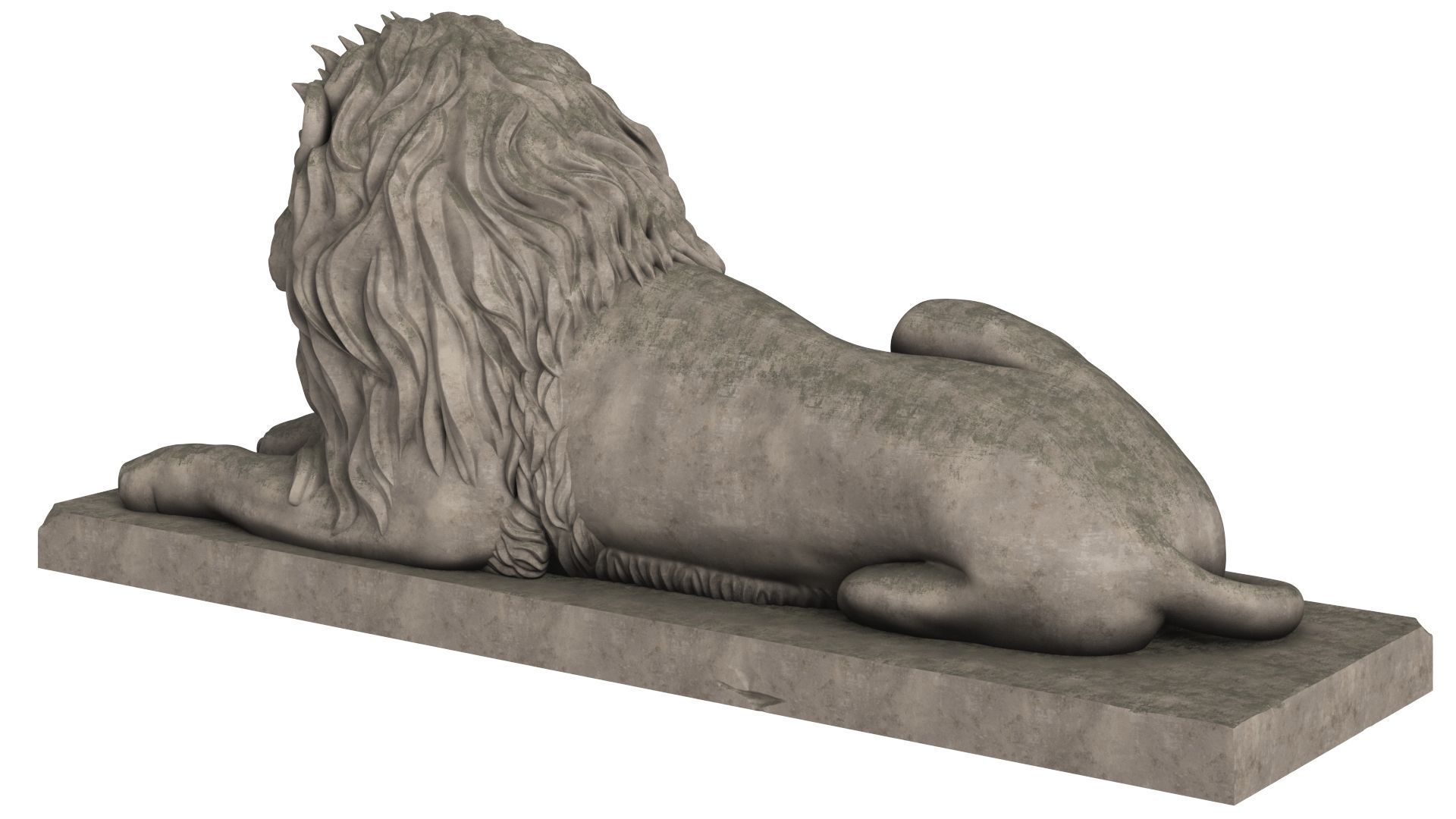 Stone Lion Sculpture Set 3D model_4