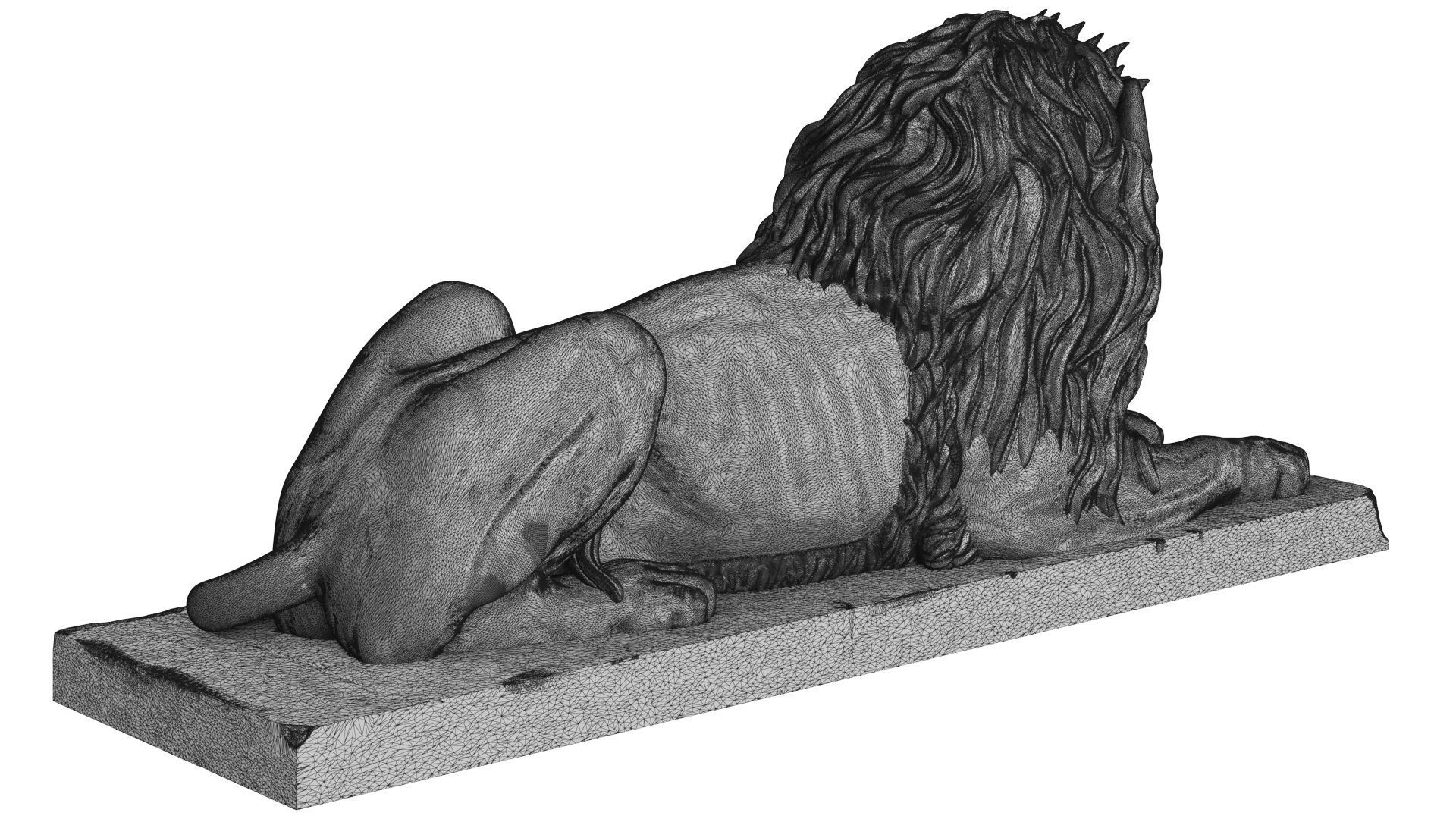 Stone Lion Sculpture Set 3D model_17