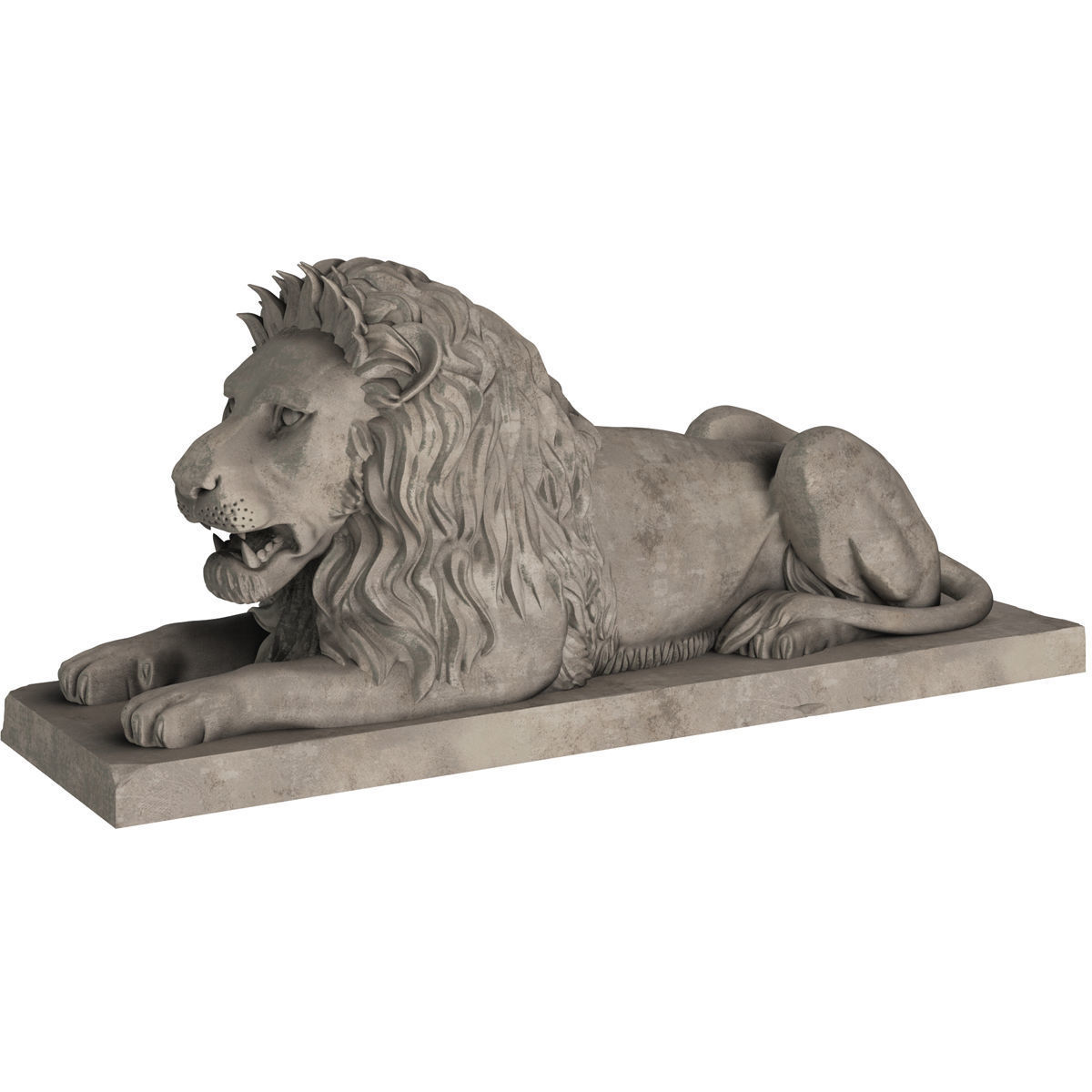 Stone Lion Sculpture Set 3D model_11