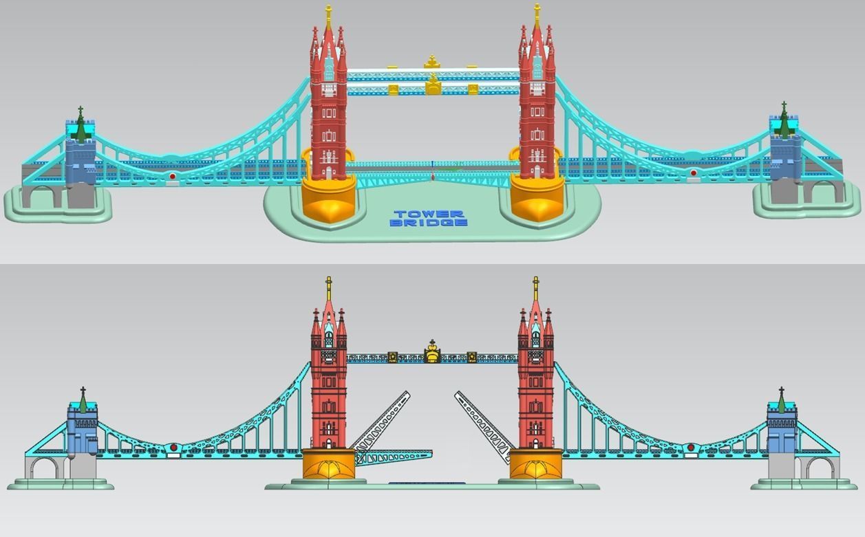 Tower Bridge in London 3D model_3