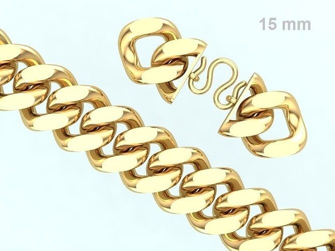 Chain Bracelets 15mm - Miami Cuban bracelets - Link bracelets 3D print model